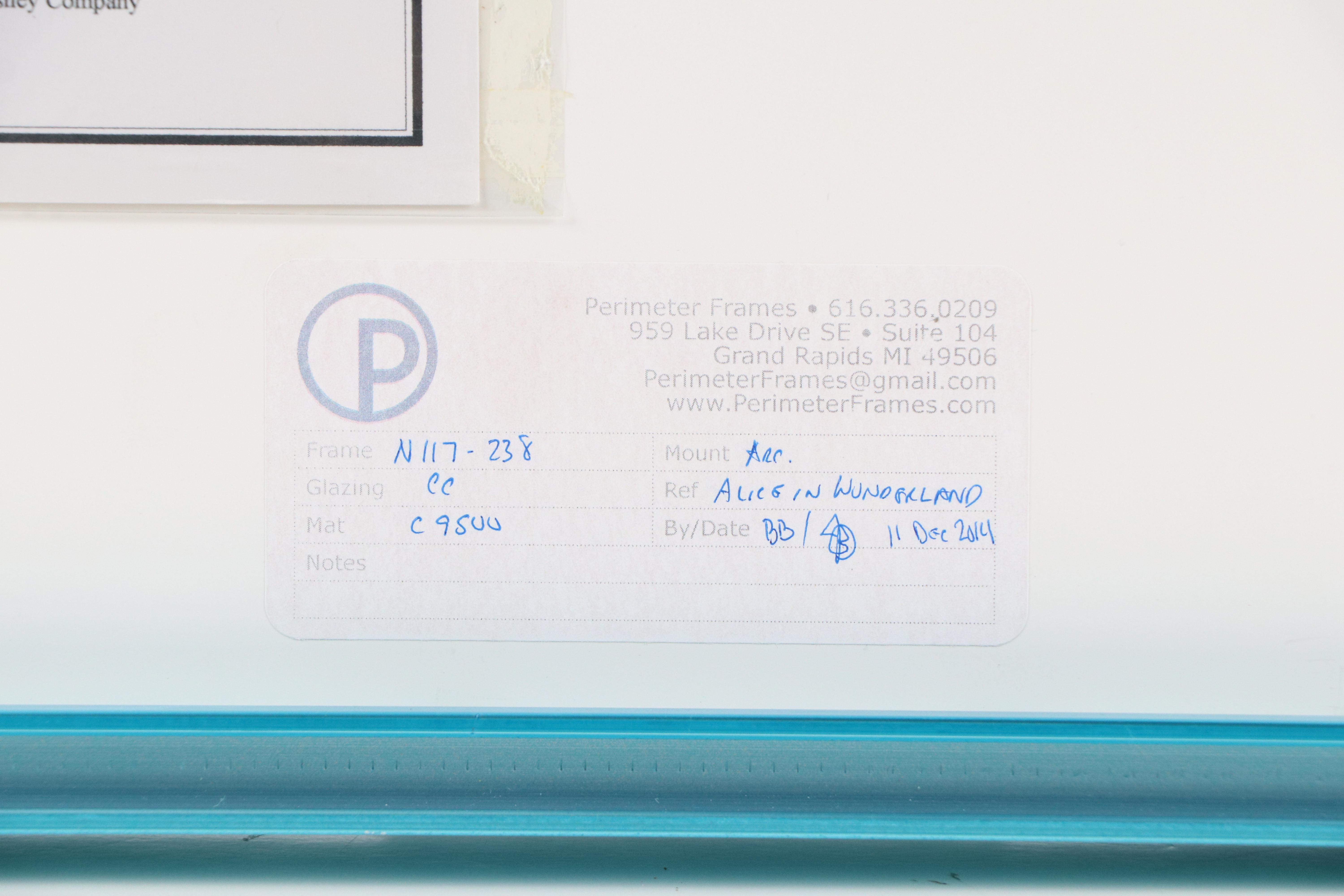 Disney Sericel "Alice in Wonderland" Signed by Marc Davis, 1980s