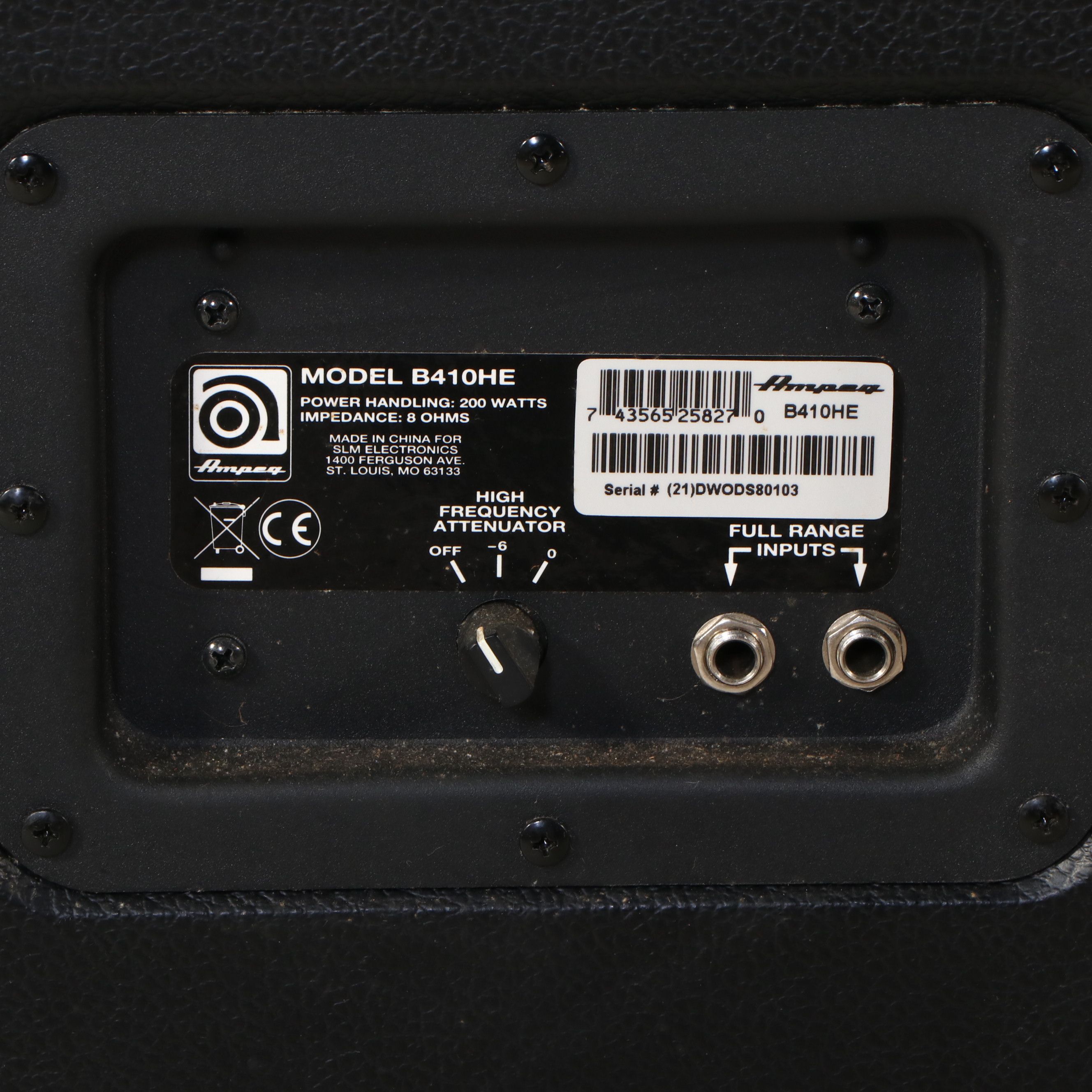 Ampeg B Series B410HE Amplifier with B1-RE Rackmount Amp Head