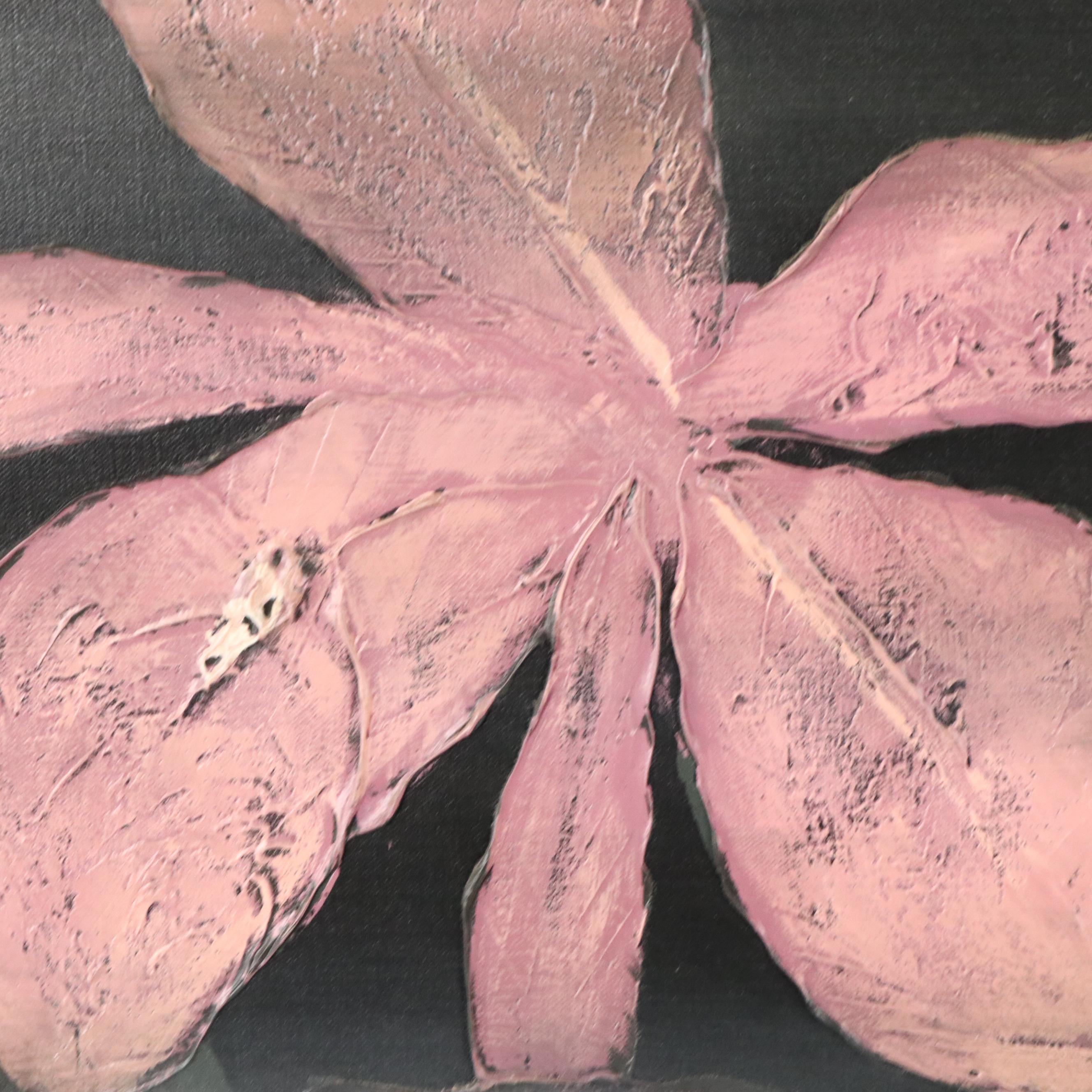 Lee Reynolds Vanguard Studios Large-Scale Acrylic Painting of Pink Orchids