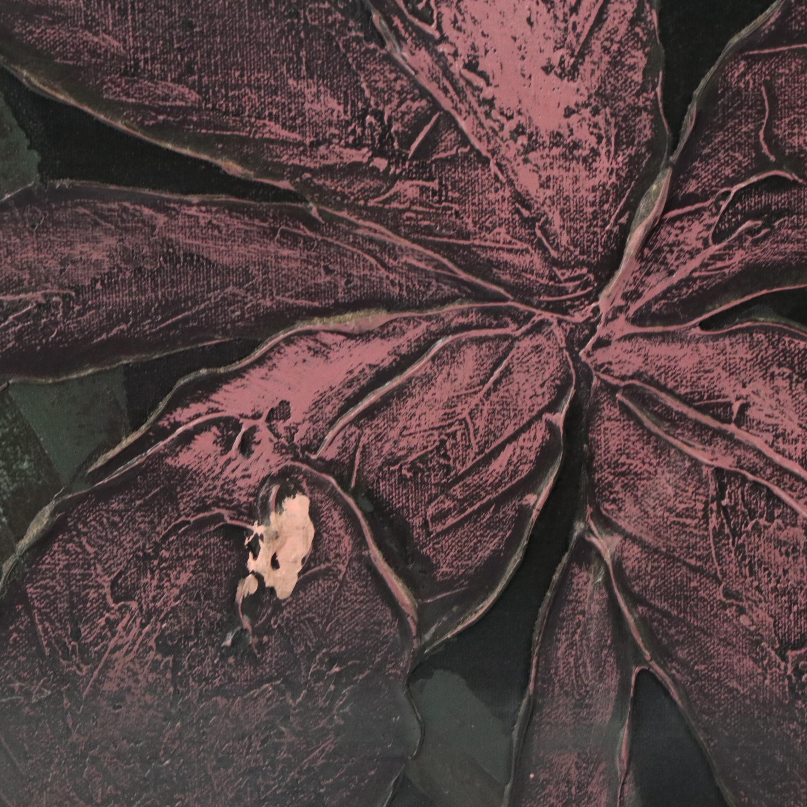 Lee Reynolds Vanguard Studios Large-Scale Acrylic Painting of Pink Orchids