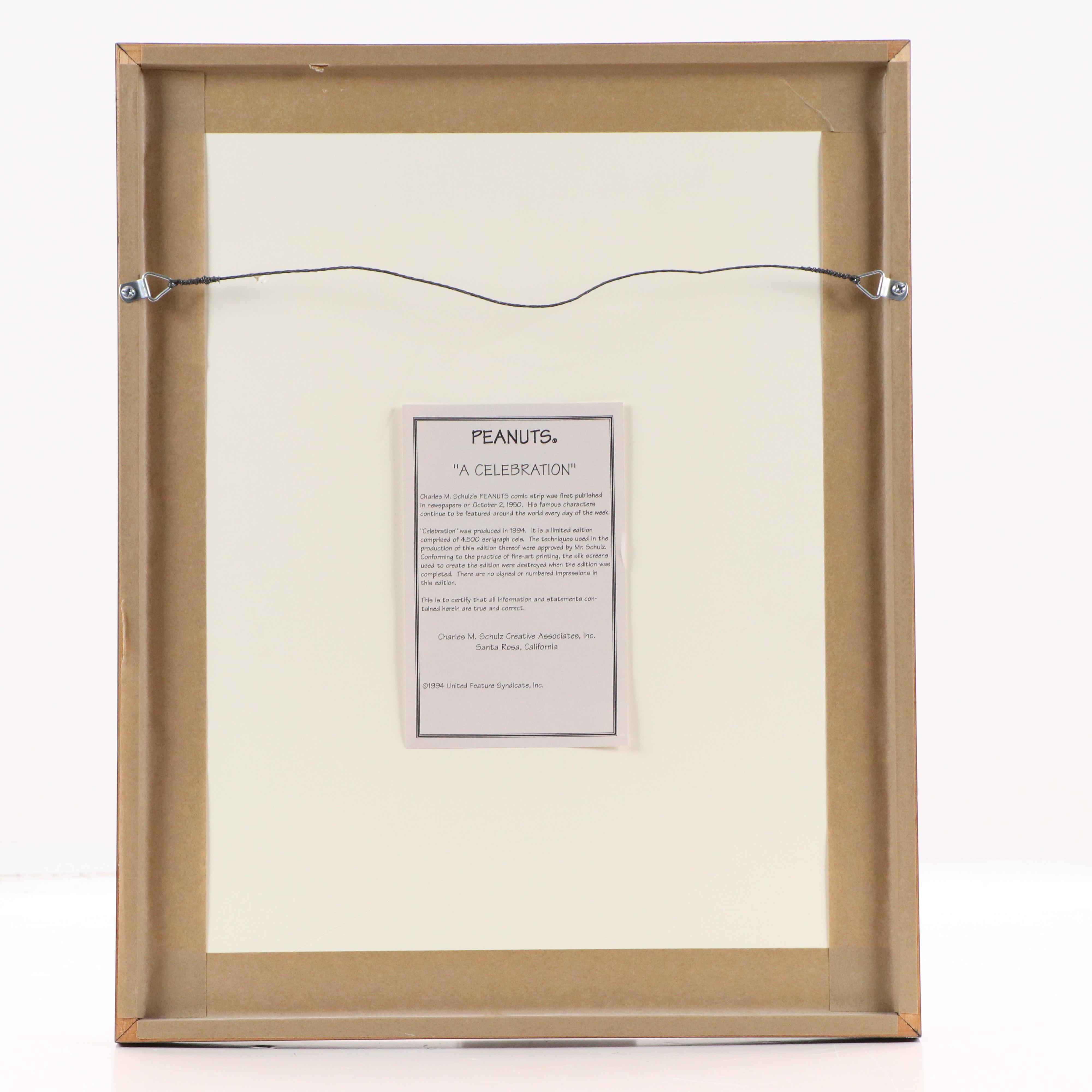 Peanuts Sericel "A Celebration" After Charles M. Schulz, 1994