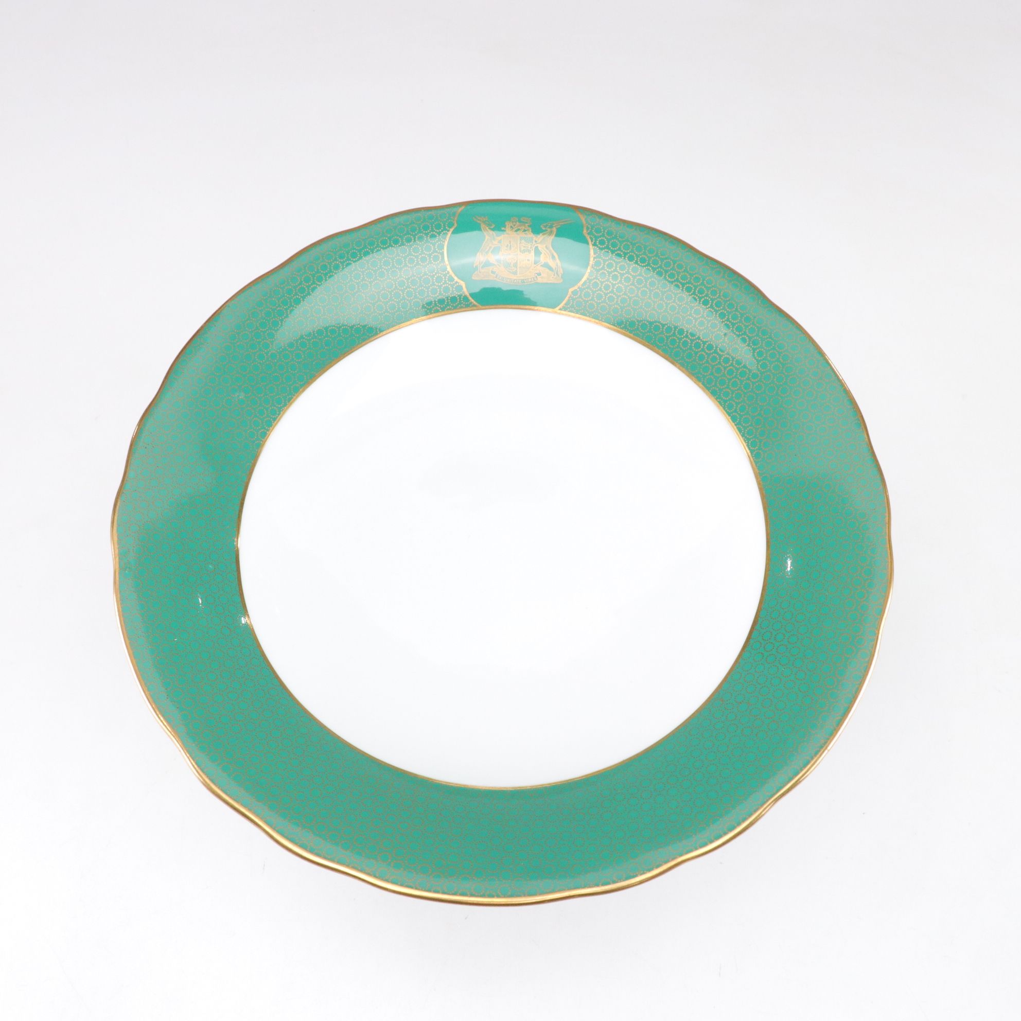 Spode "South African Coat of Arms" Porcelain Dinner Plates and Compote, 1940s