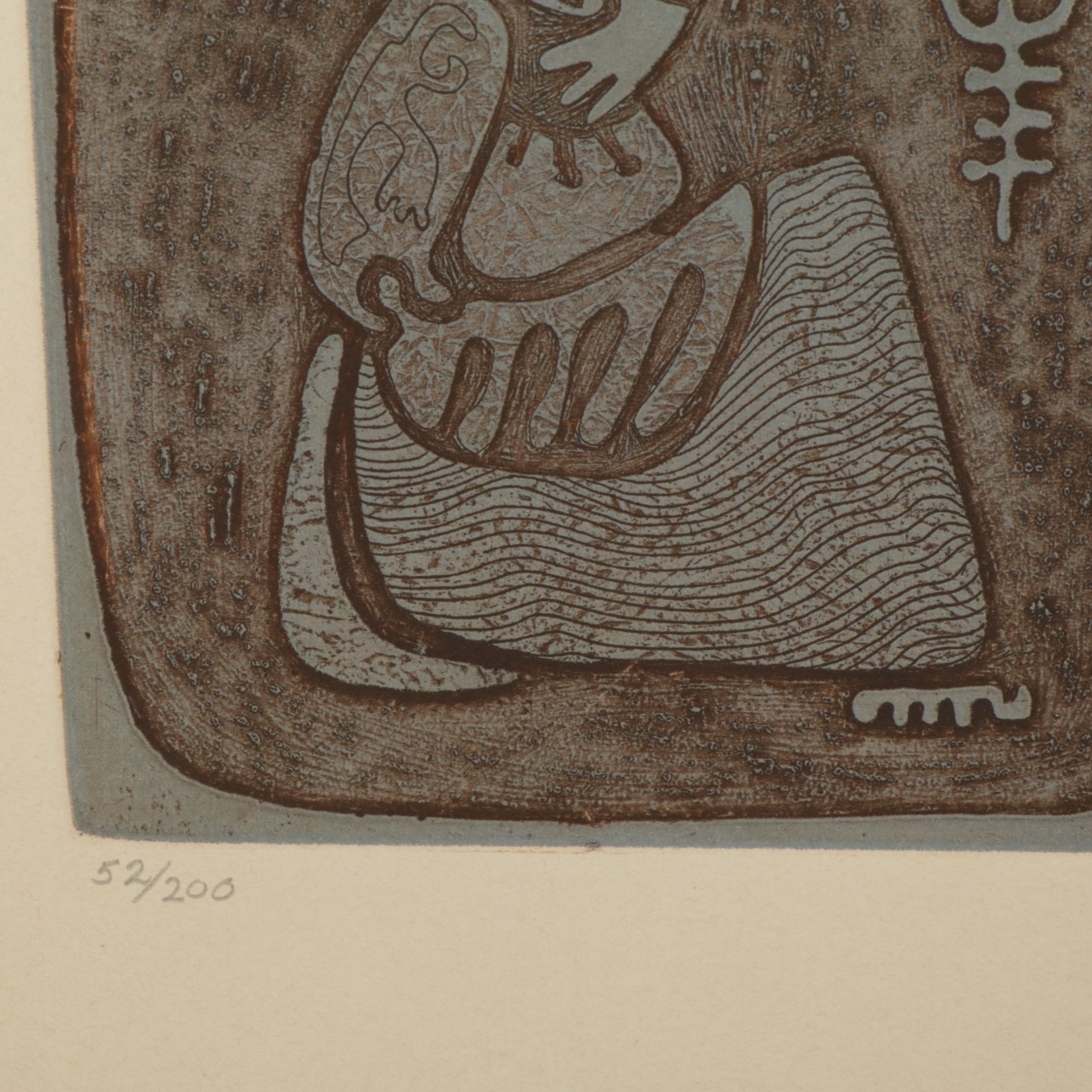 John Ihle Intaglio Collagraph "Mugkhas and the Hartebeest", 1960