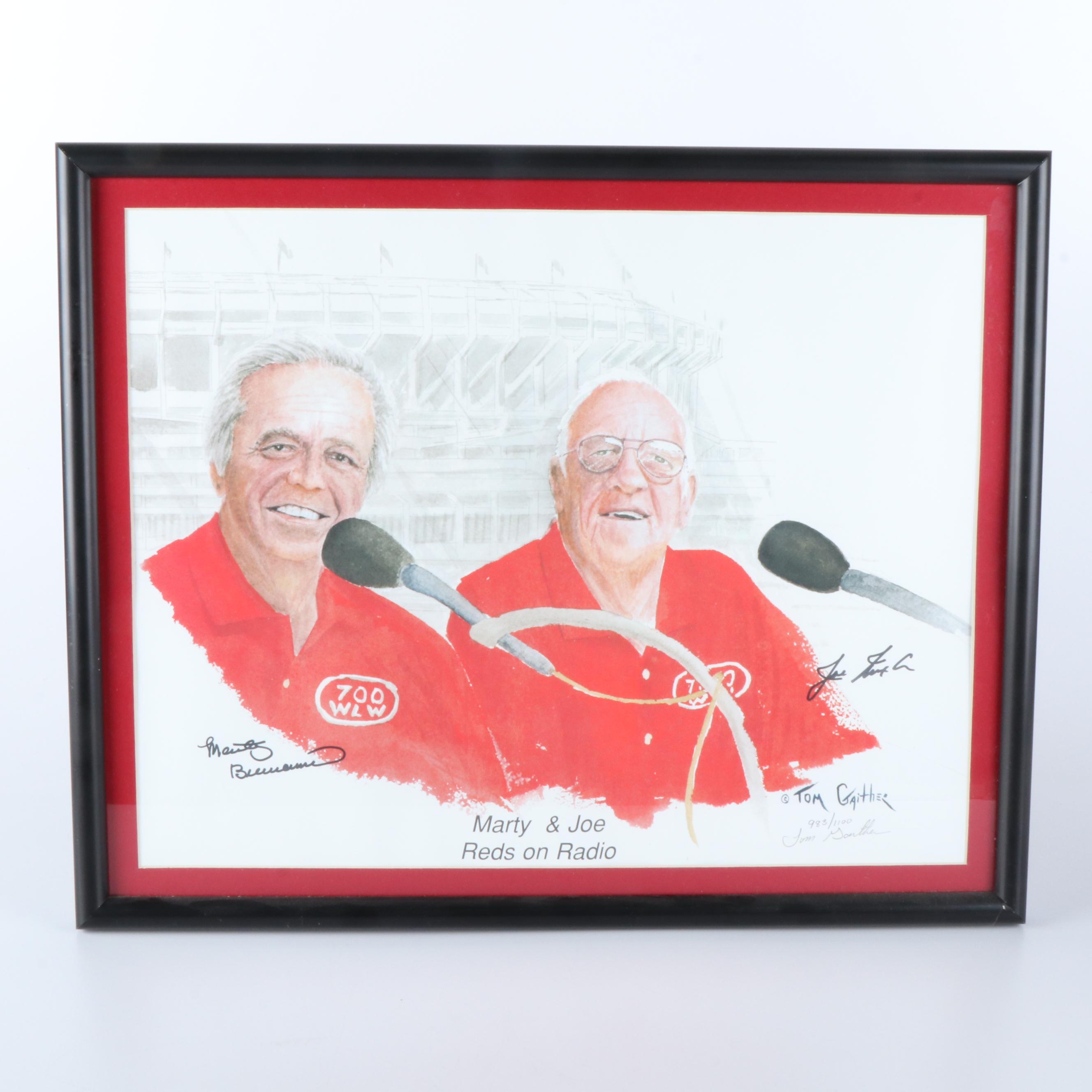 Marty Brennaman & Joe Nuxhall Cincinnati Reds Announcers Memorabilia Group