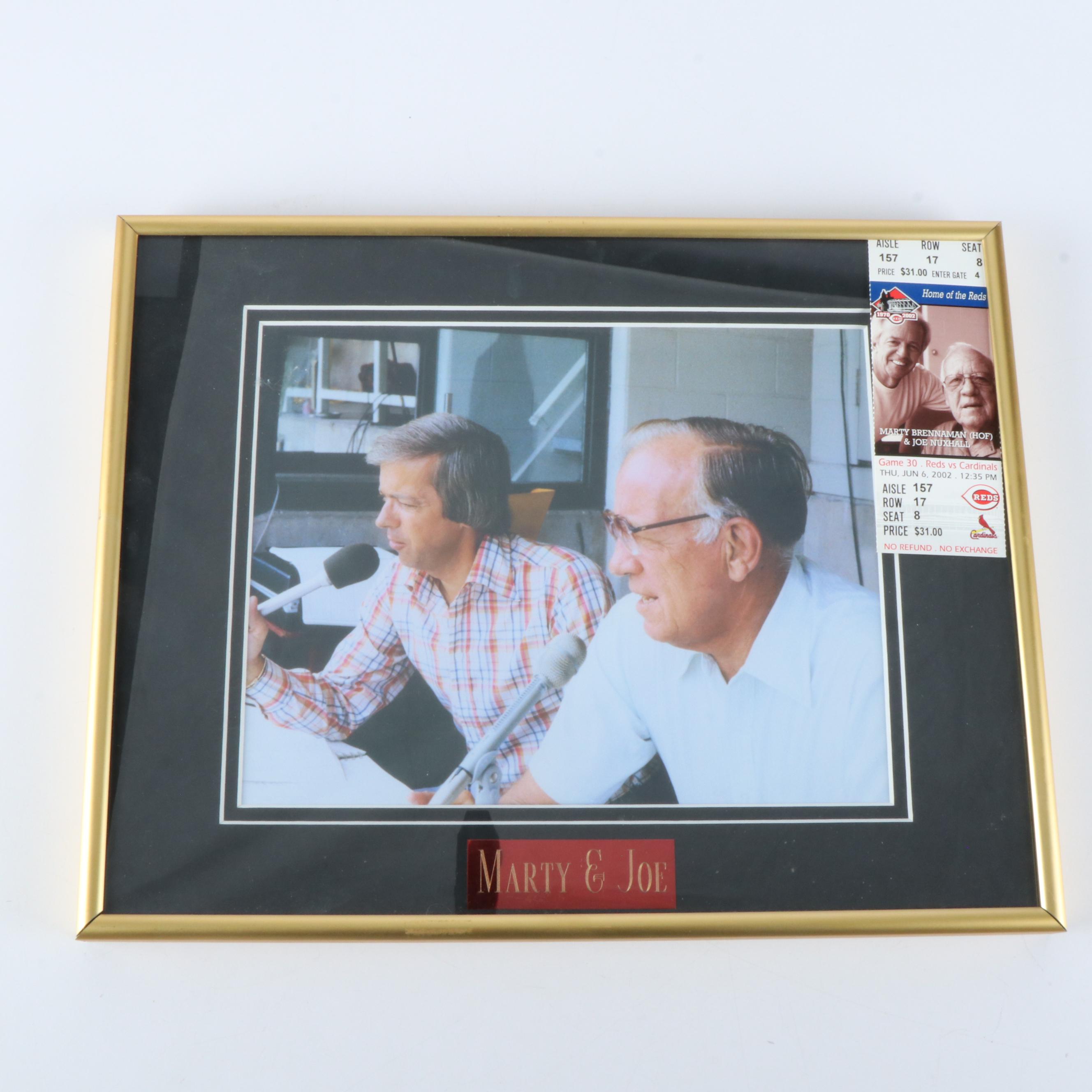 Marty Brennaman & Joe Nuxhall Cincinnati Reds Announcers Memorabilia Group
