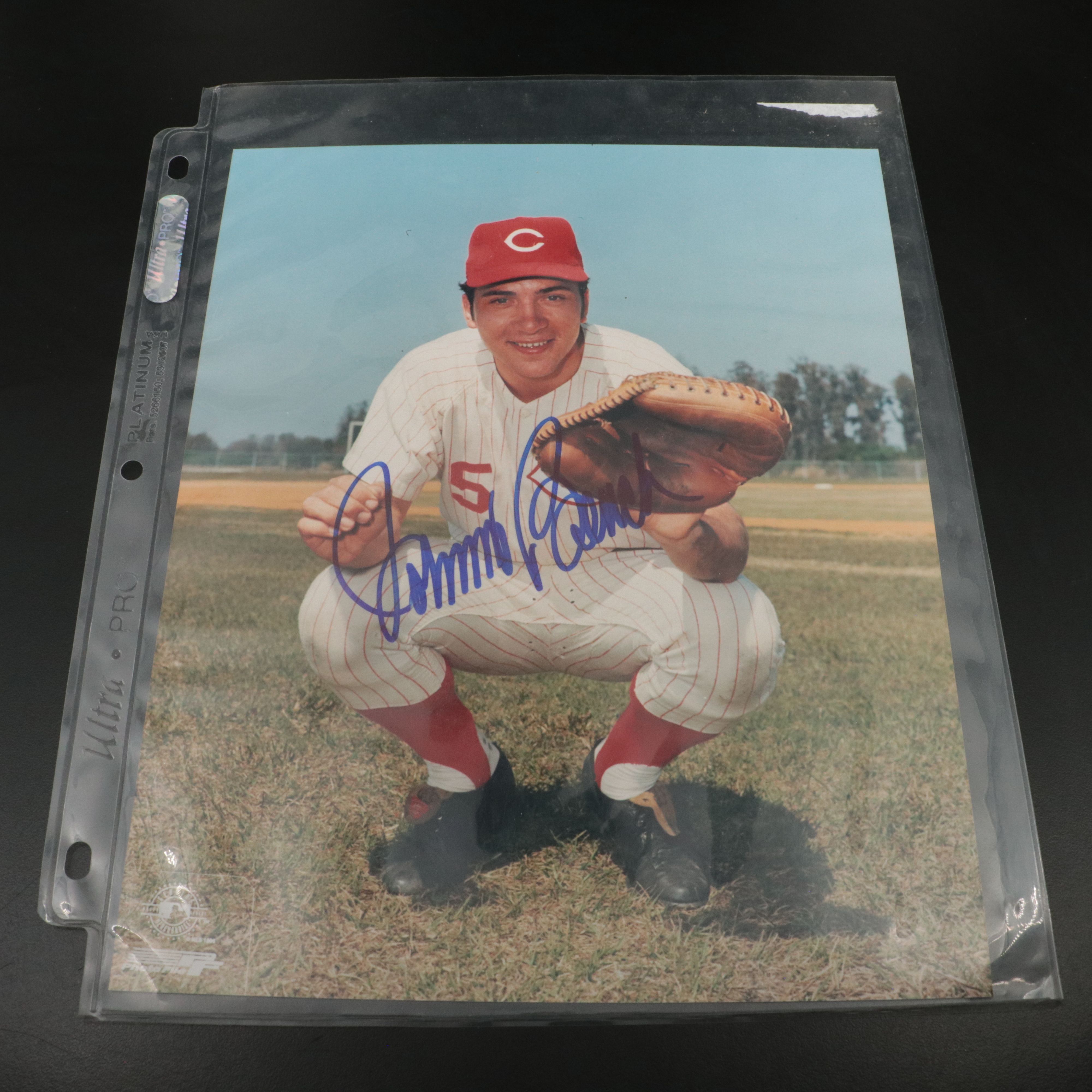Four Signed Cincinnati Reds Photos, Bench, Browning, Sabo