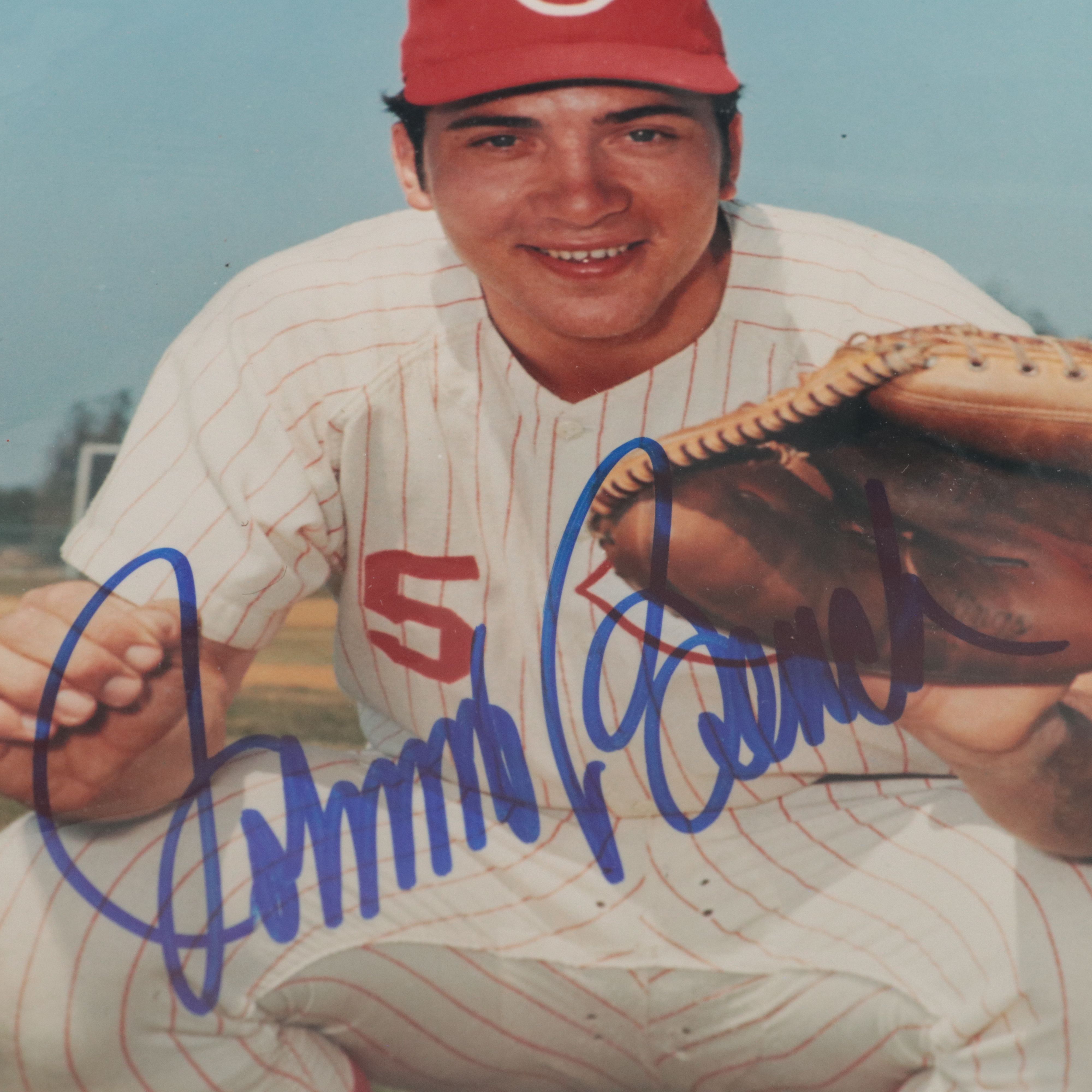 Four Signed Cincinnati Reds Photos, Bench, Browning, Sabo