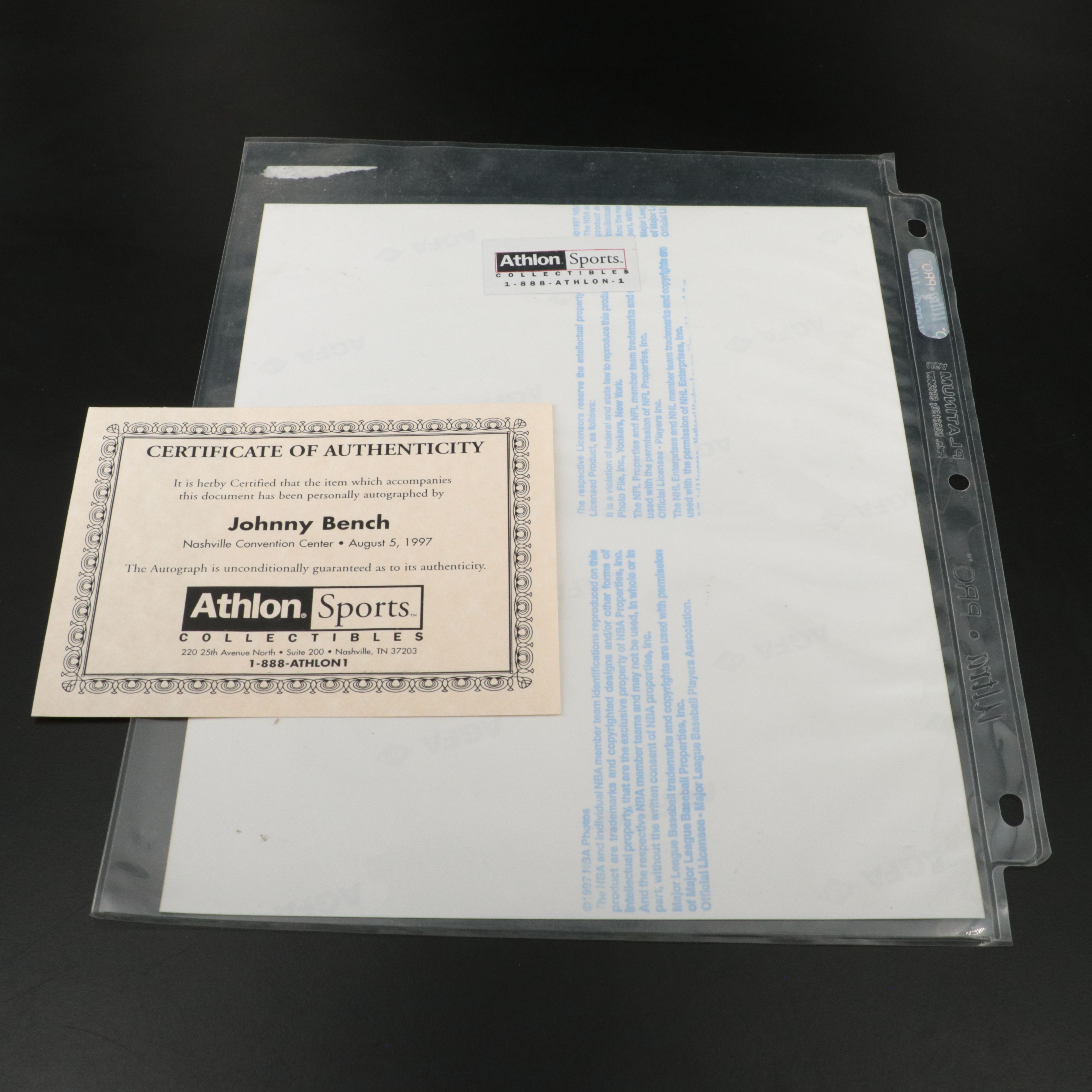 Four Signed Cincinnati Reds Photos, Bench, Browning, Sabo