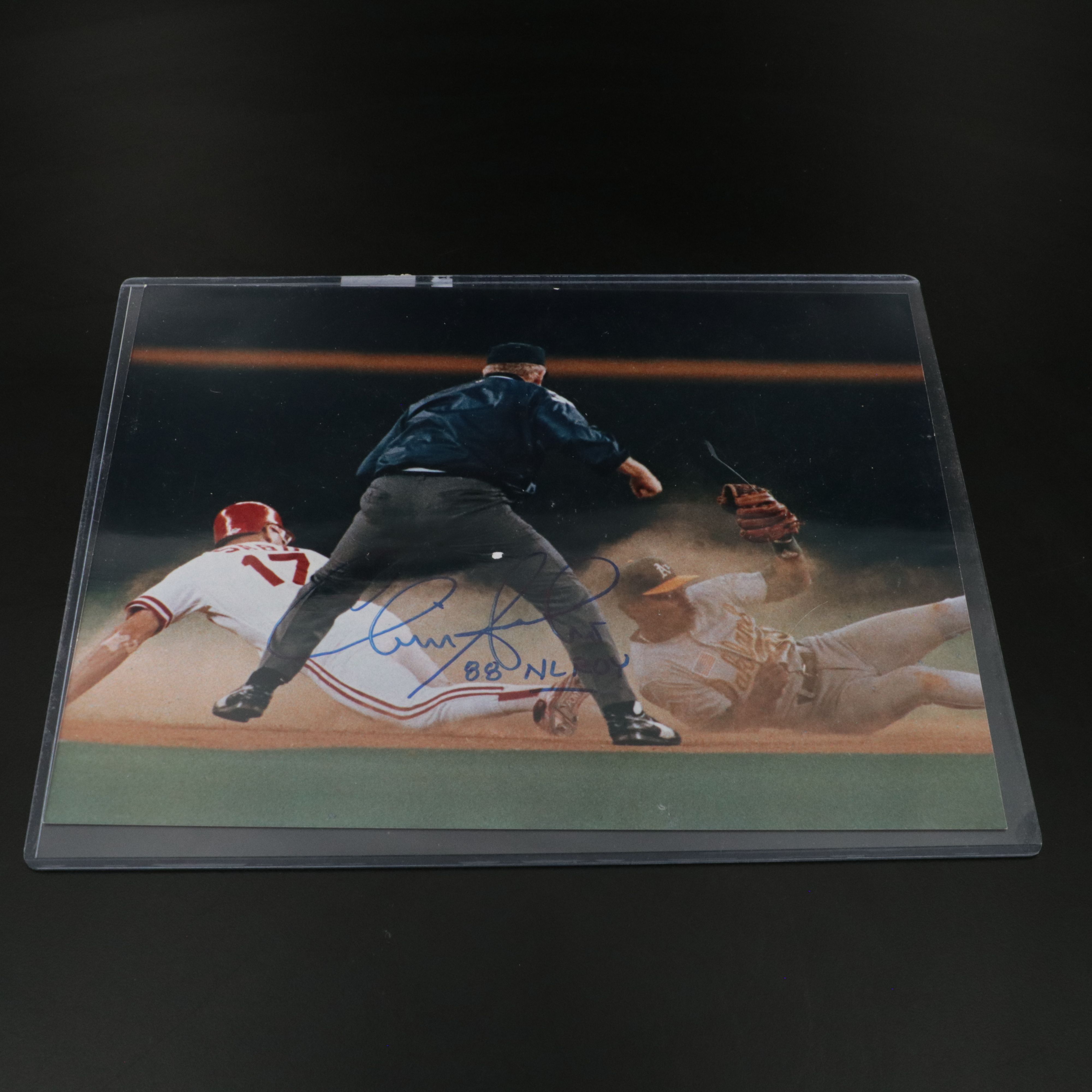 Four Signed Cincinnati Reds Photos, Bench, Browning, Sabo