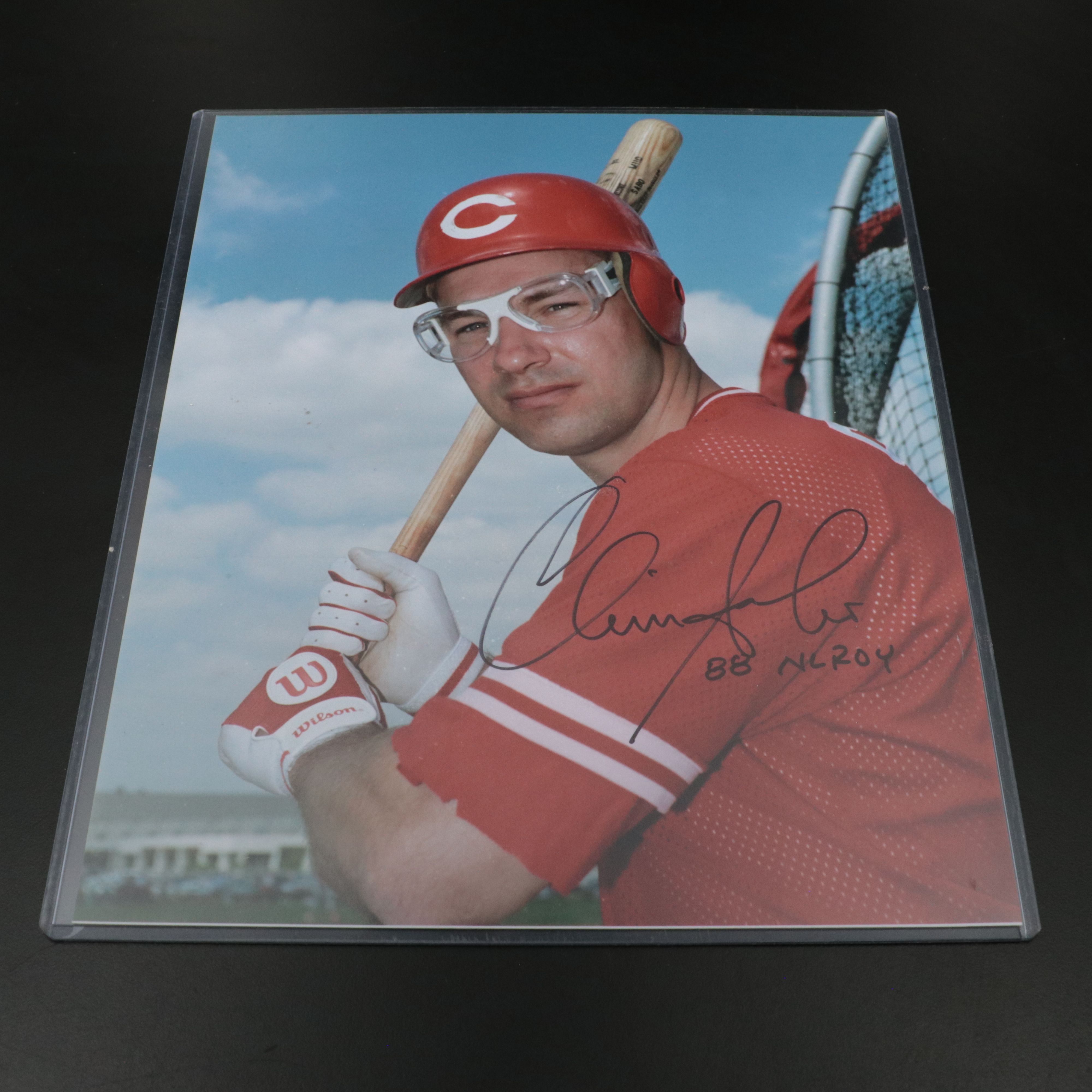 Four Signed Cincinnati Reds Photos, Bench, Browning, Sabo