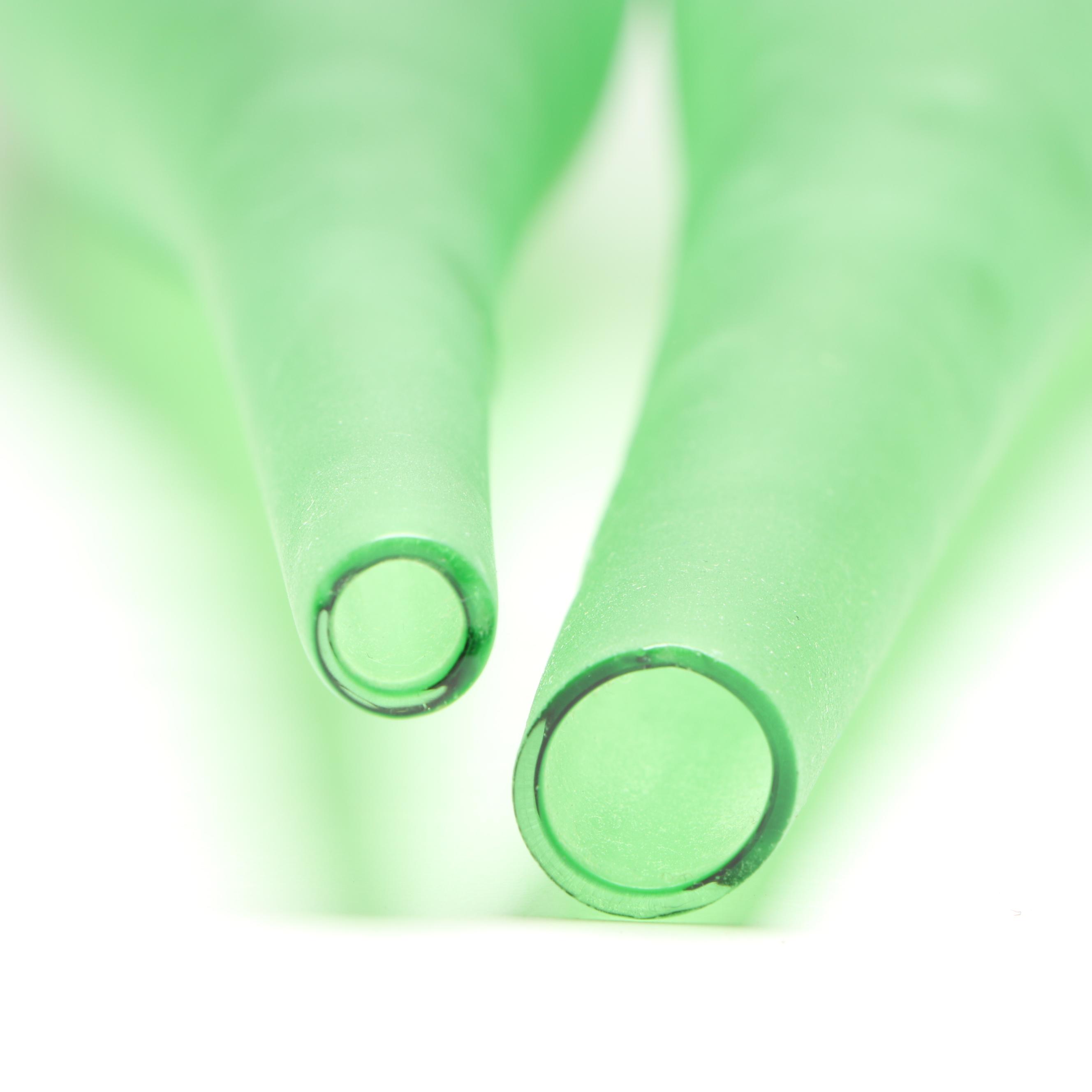 Mid Century Modern Style Frosted Green Glass Bottle Vases