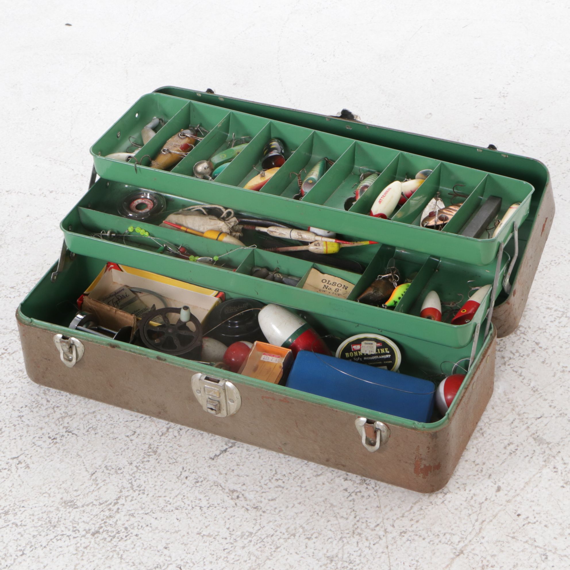 Popeil "Pocket Fisherman", Bamboo Fly Rod, and Other Fishing Gear