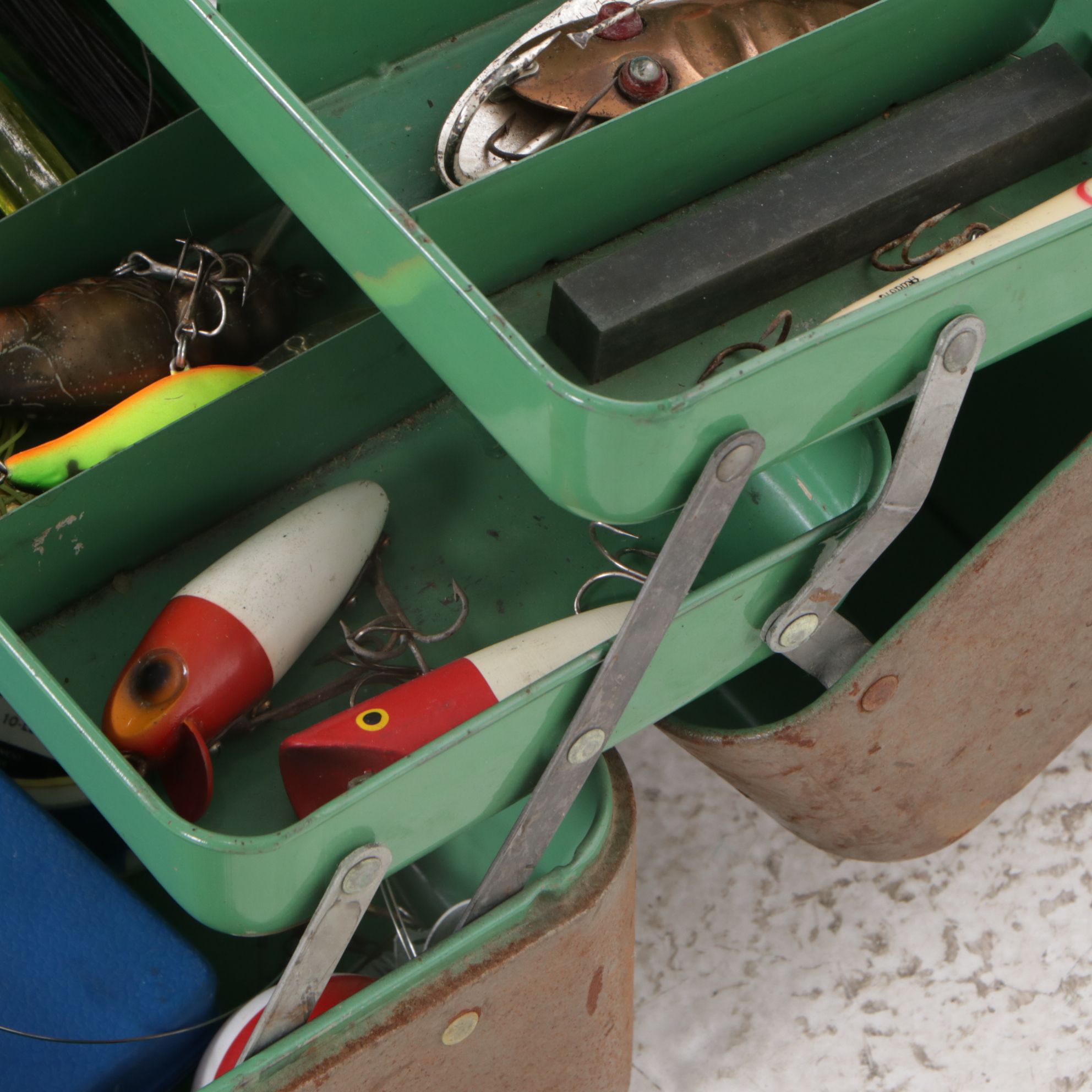 Popeil "Pocket Fisherman", Bamboo Fly Rod, and Other Fishing Gear