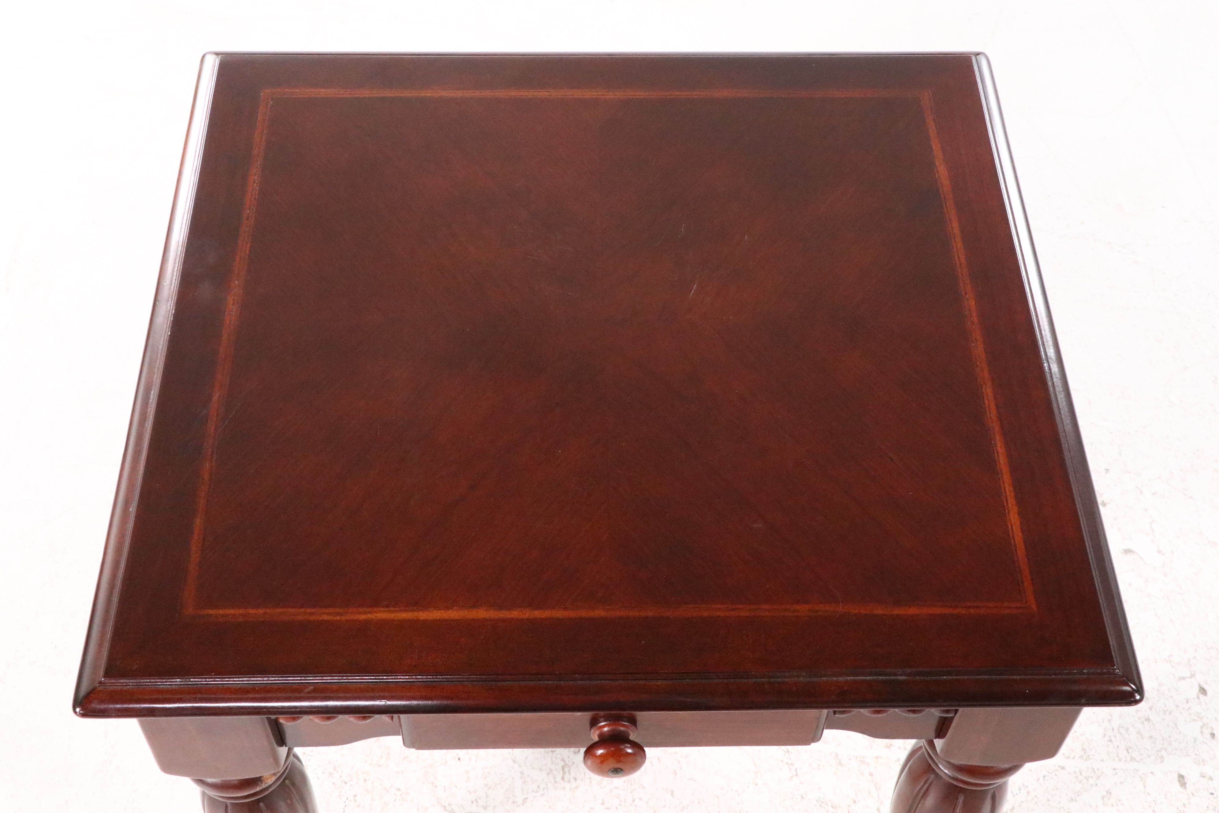 Country Sheraton Style Mahogany End Table