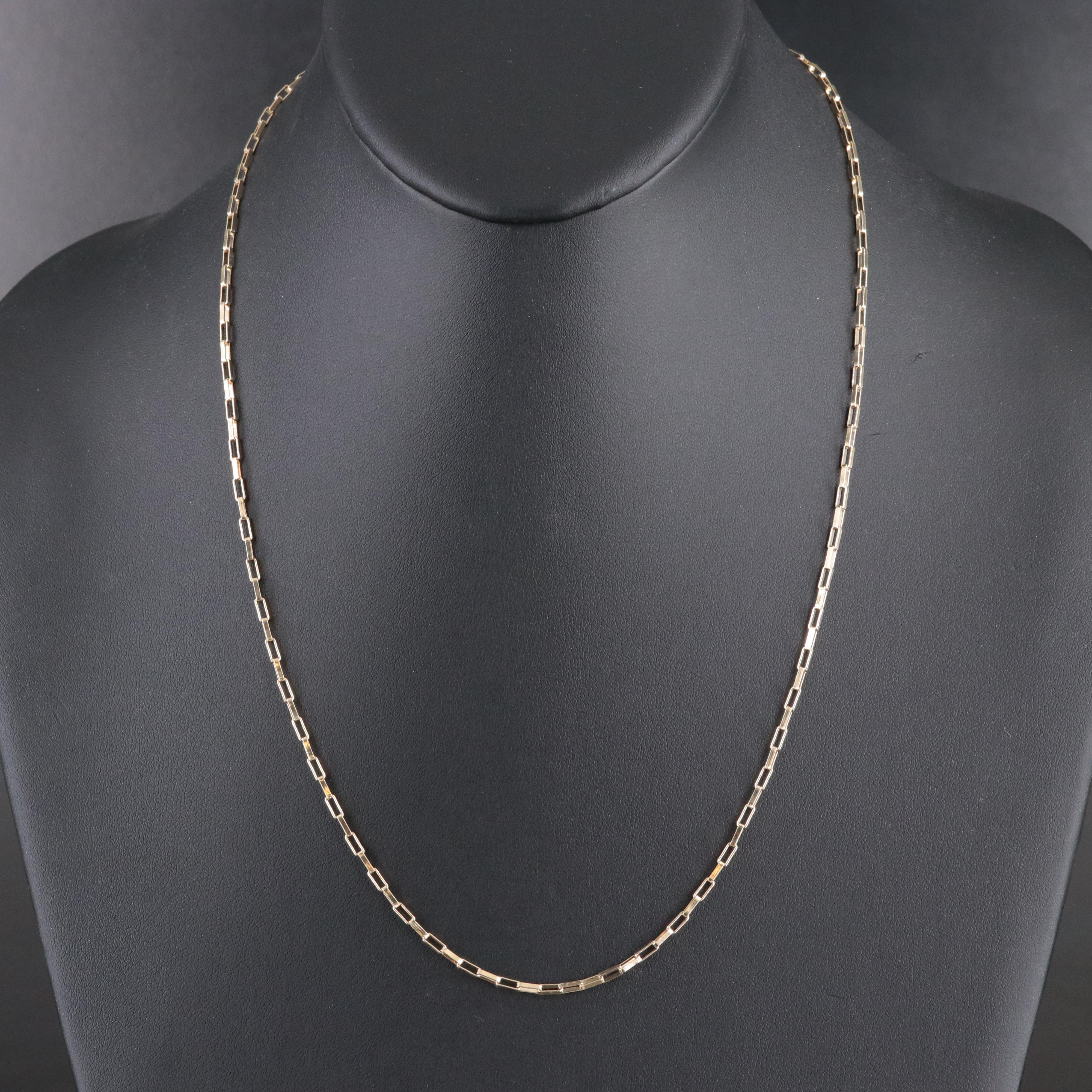 9K Paper Clip Chain Necklace