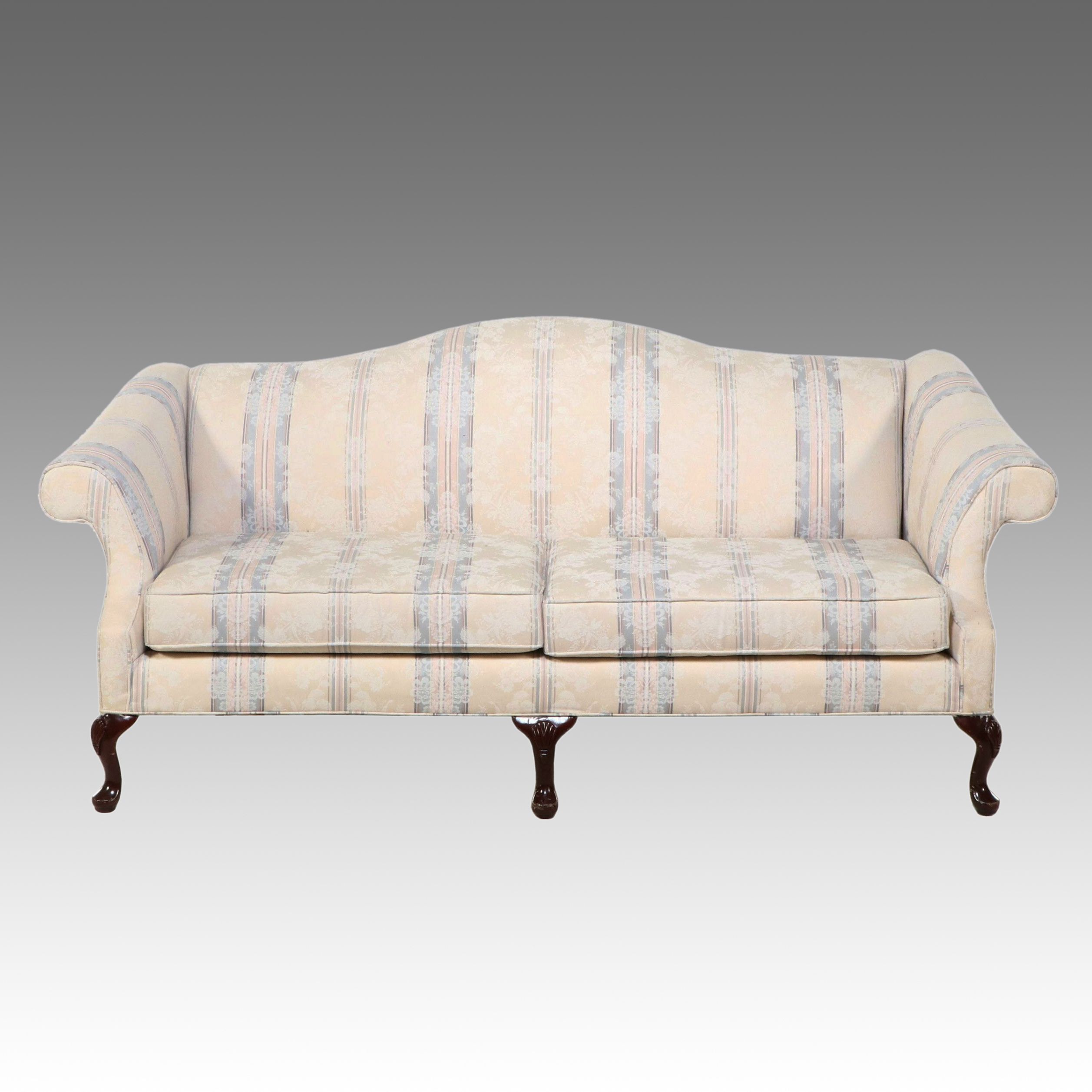Fashion Hill Collection Chippendale Style Upholstered Camelback Sofa
