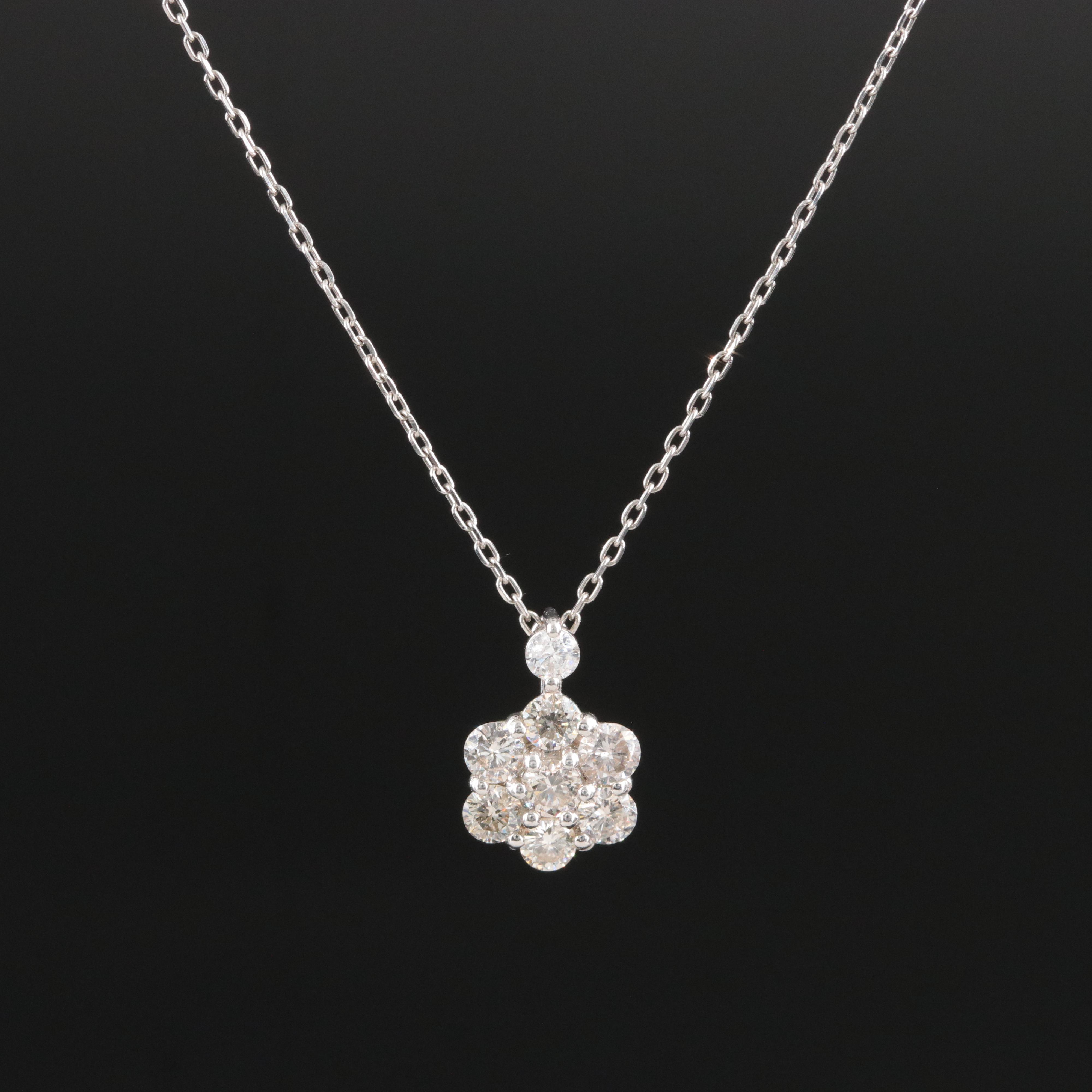 Platinum 0.50 CTW Diamond Pendant Necklace