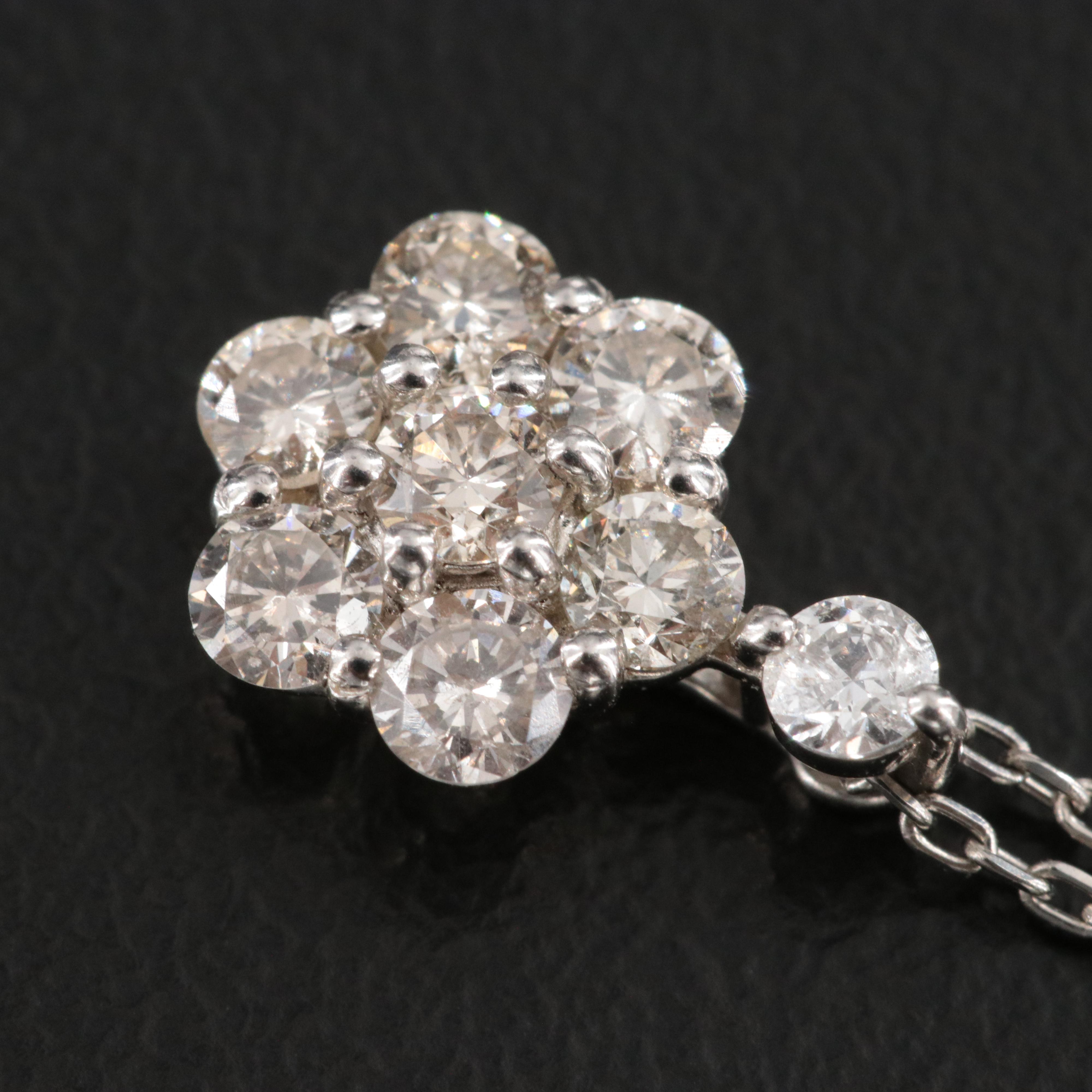 Platinum 0.50 CTW Diamond Pendant Necklace