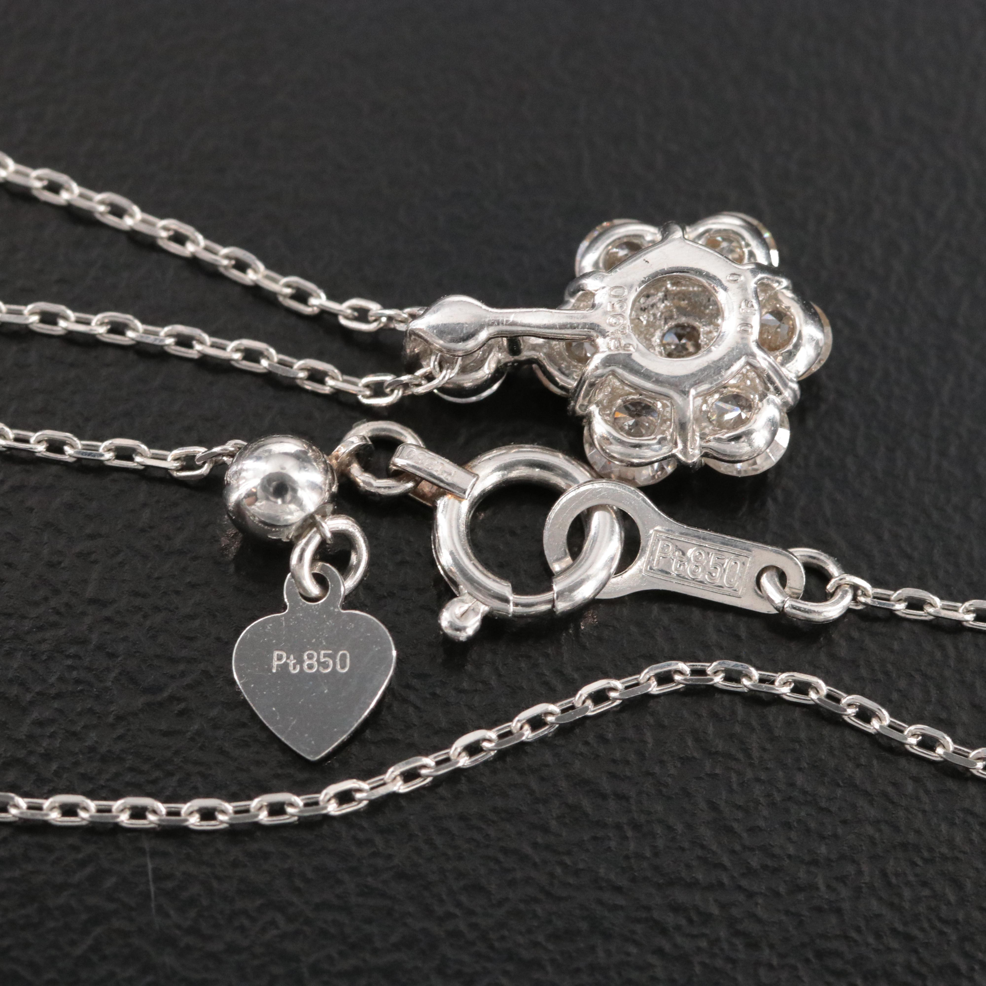 Platinum 0.50 CTW Diamond Pendant Necklace