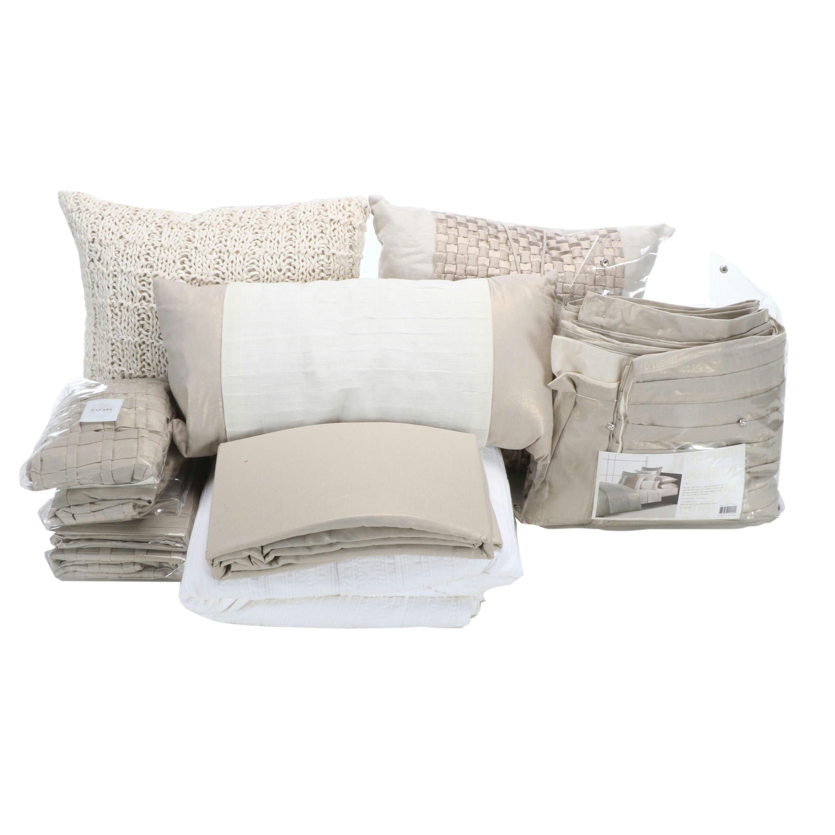 Natori Linen and Cotton Duvet Sham with More Bedding and Pillows