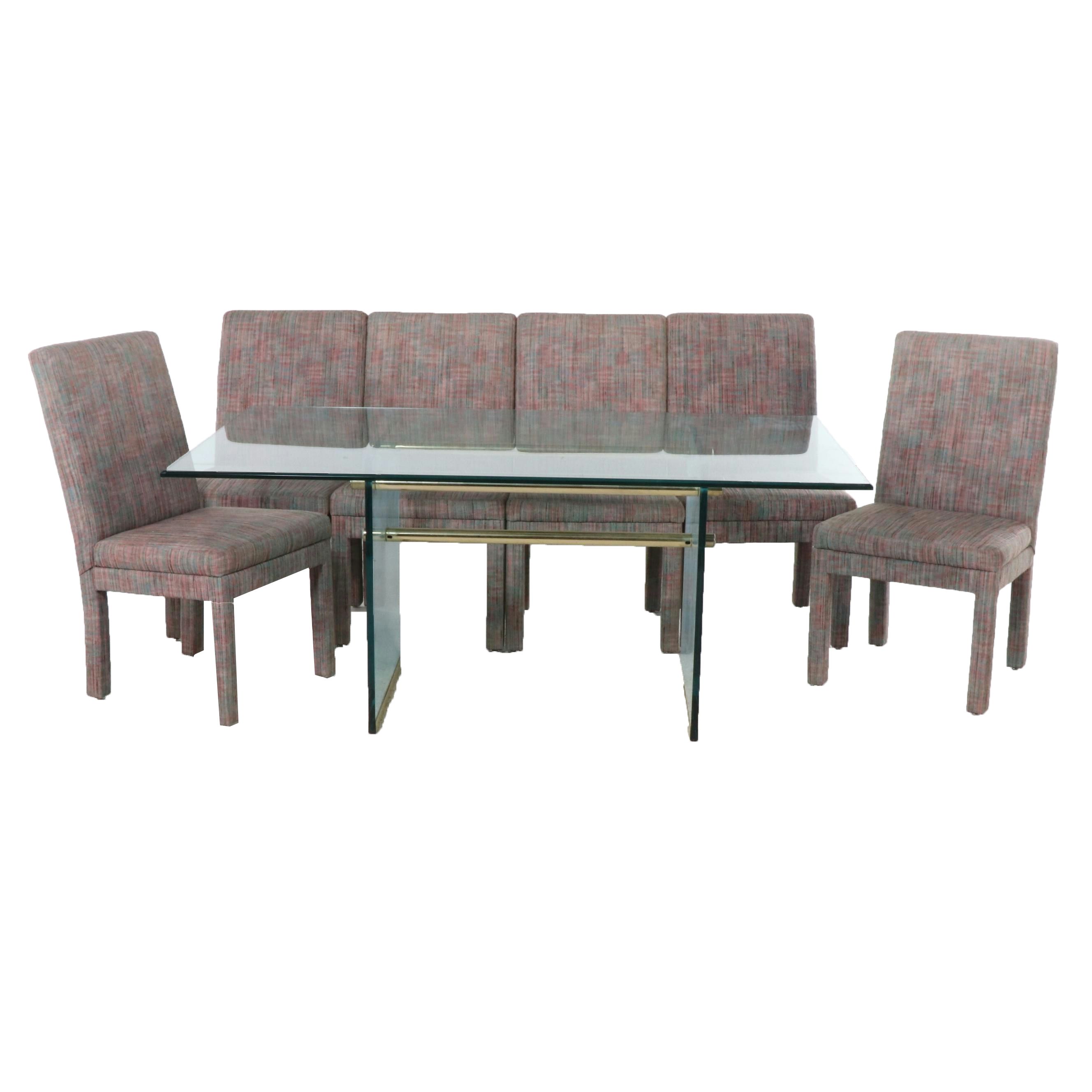 Postmodern Style Seven-Piece Dining Set with Shenandoah Furniture Chairs