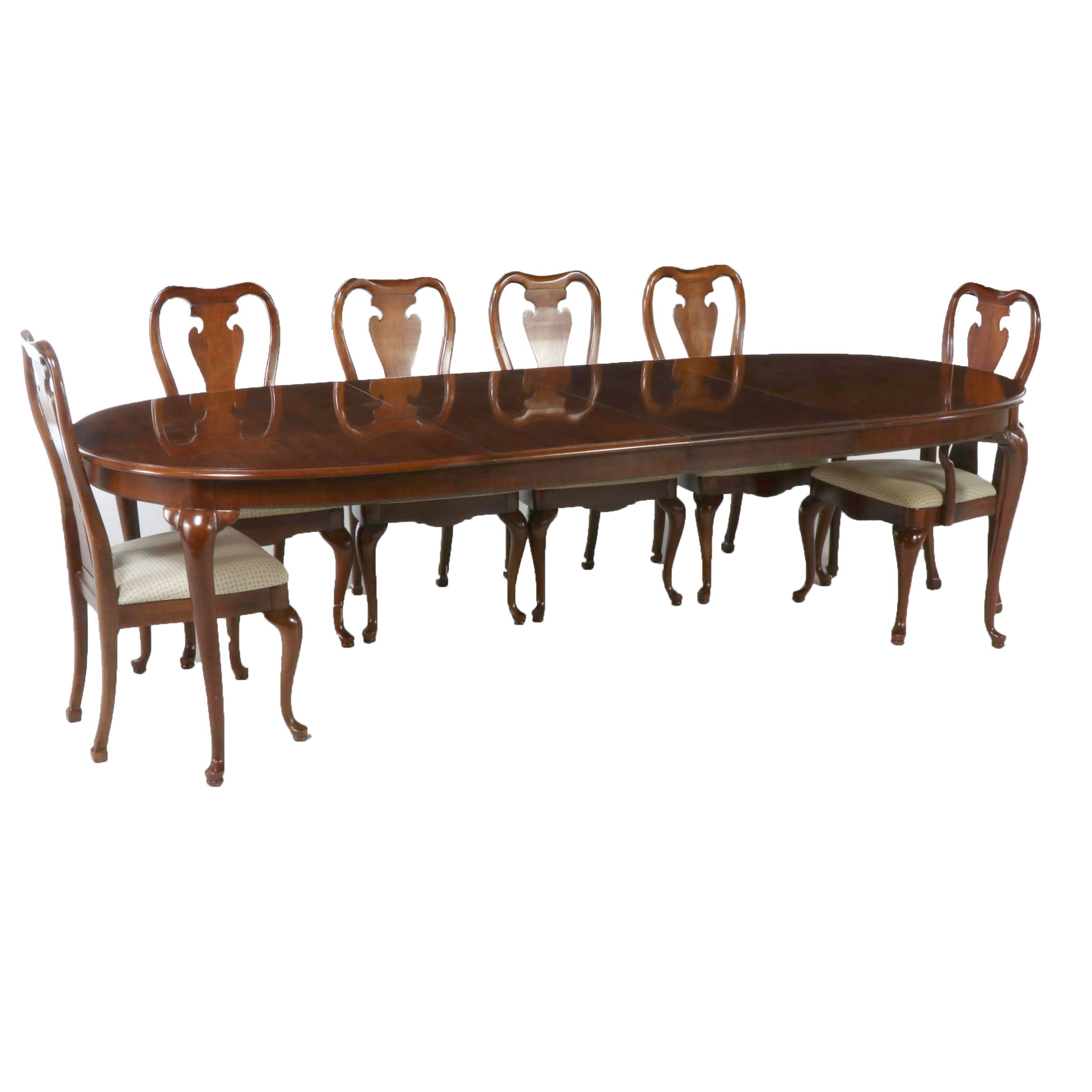Thomasville Queen Anne Style Mahogany Dining Set