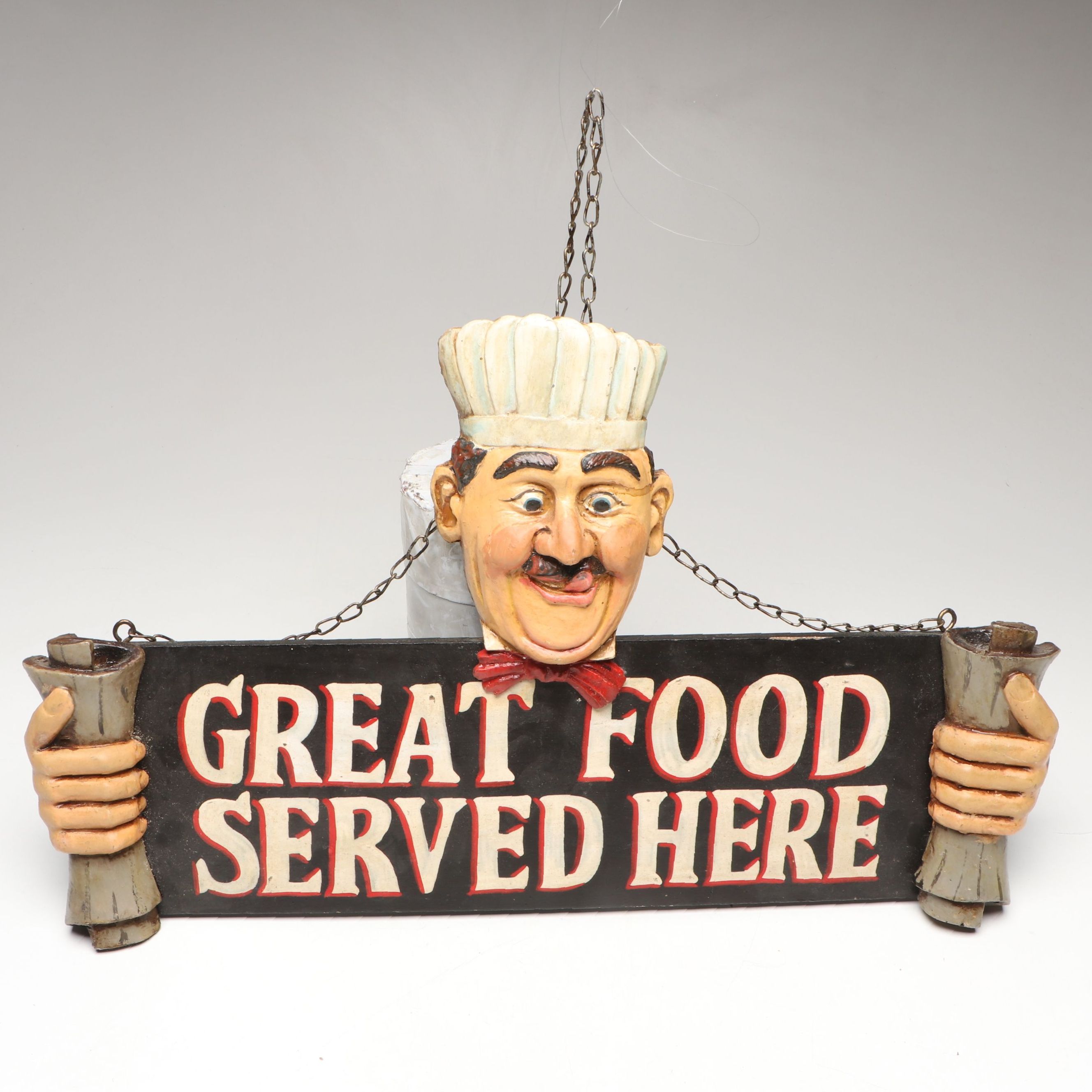 "Great Food Served Here" Kitchen Sign
