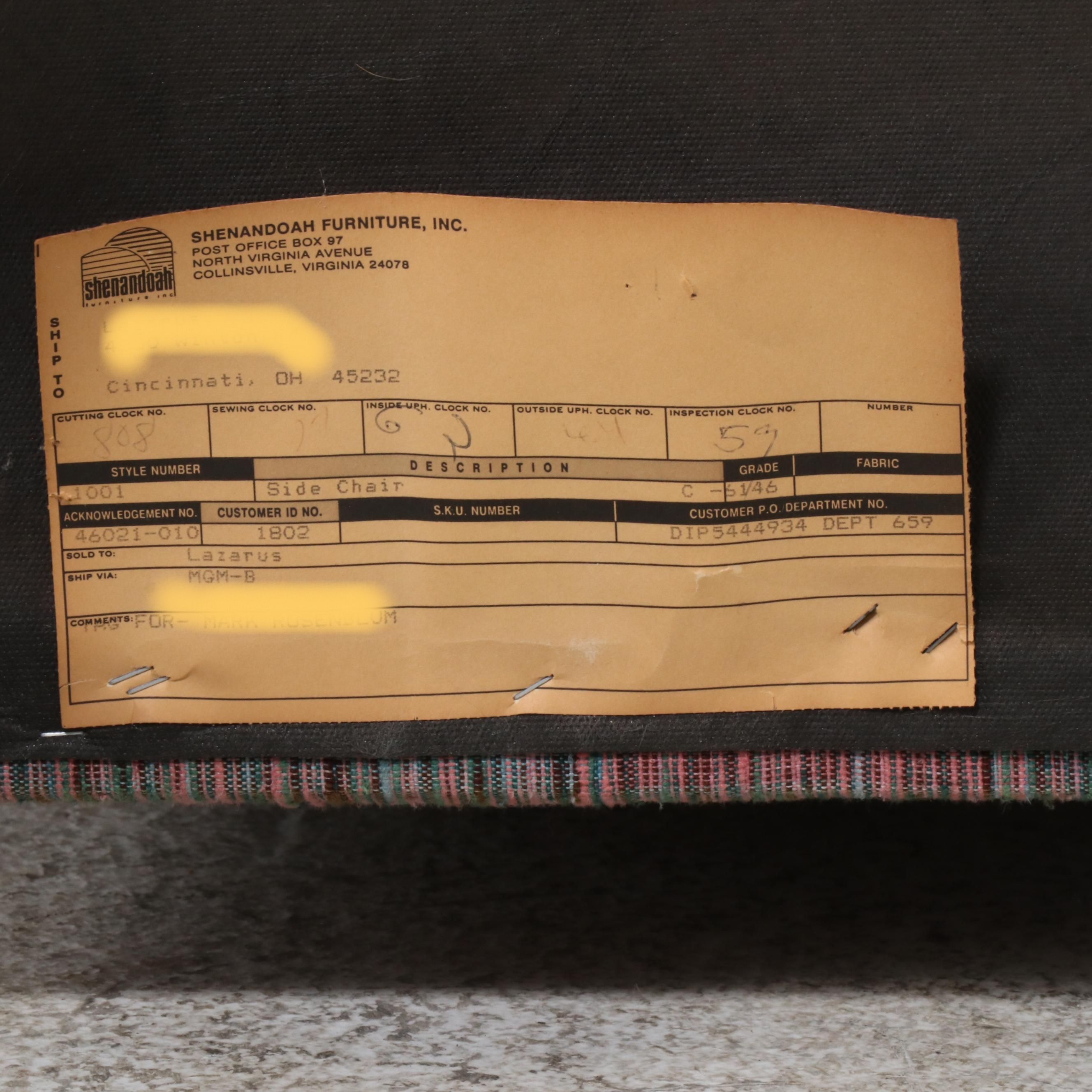 Postmodern Style Seven-Piece Dining Set with Shenandoah Furniture Chairs