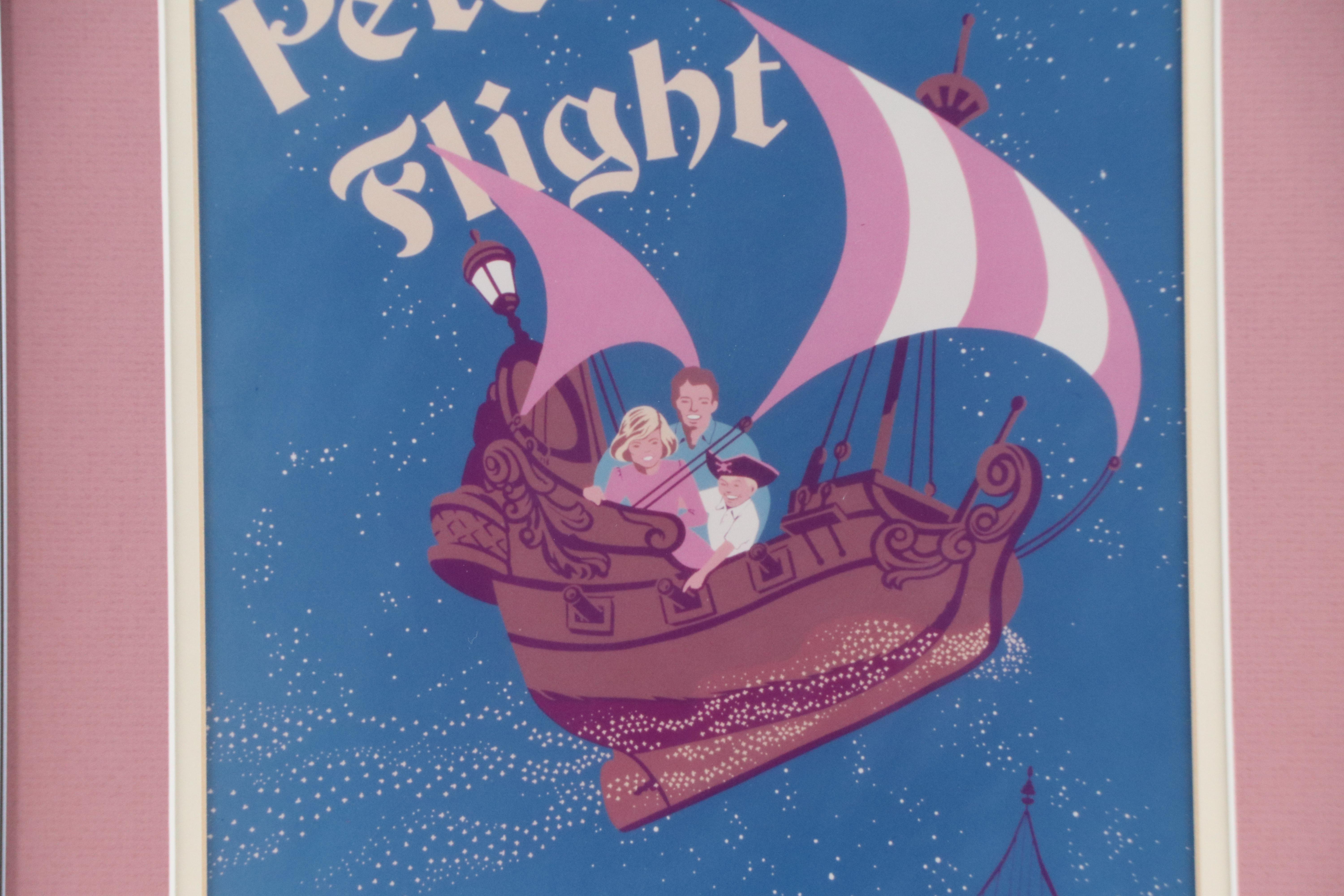 Walt Disney Productions Print "Peter Pan's Flight" Signed by Ken Anderson, 1983