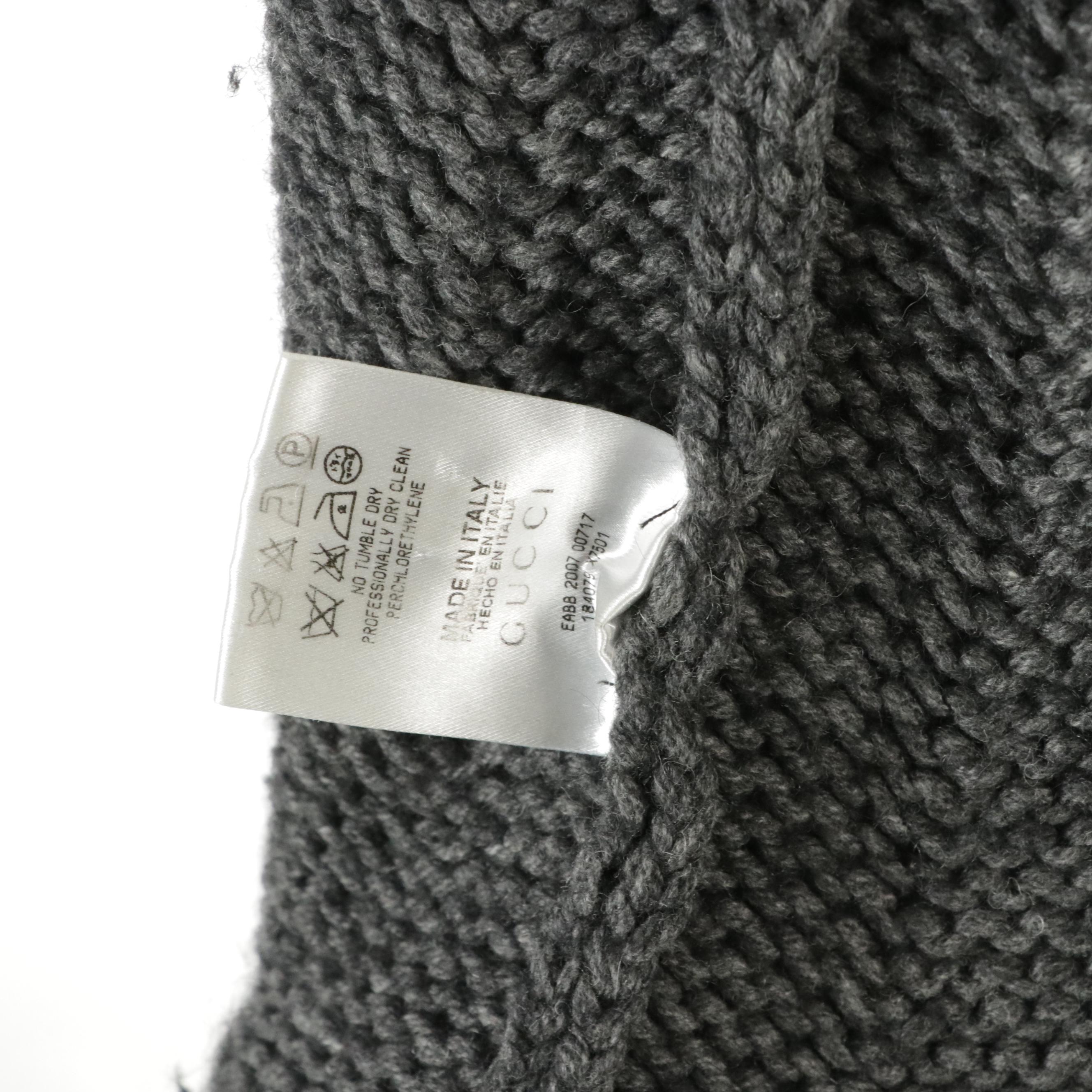 Gucci Grey Knit Camel Hair Cape Sweater