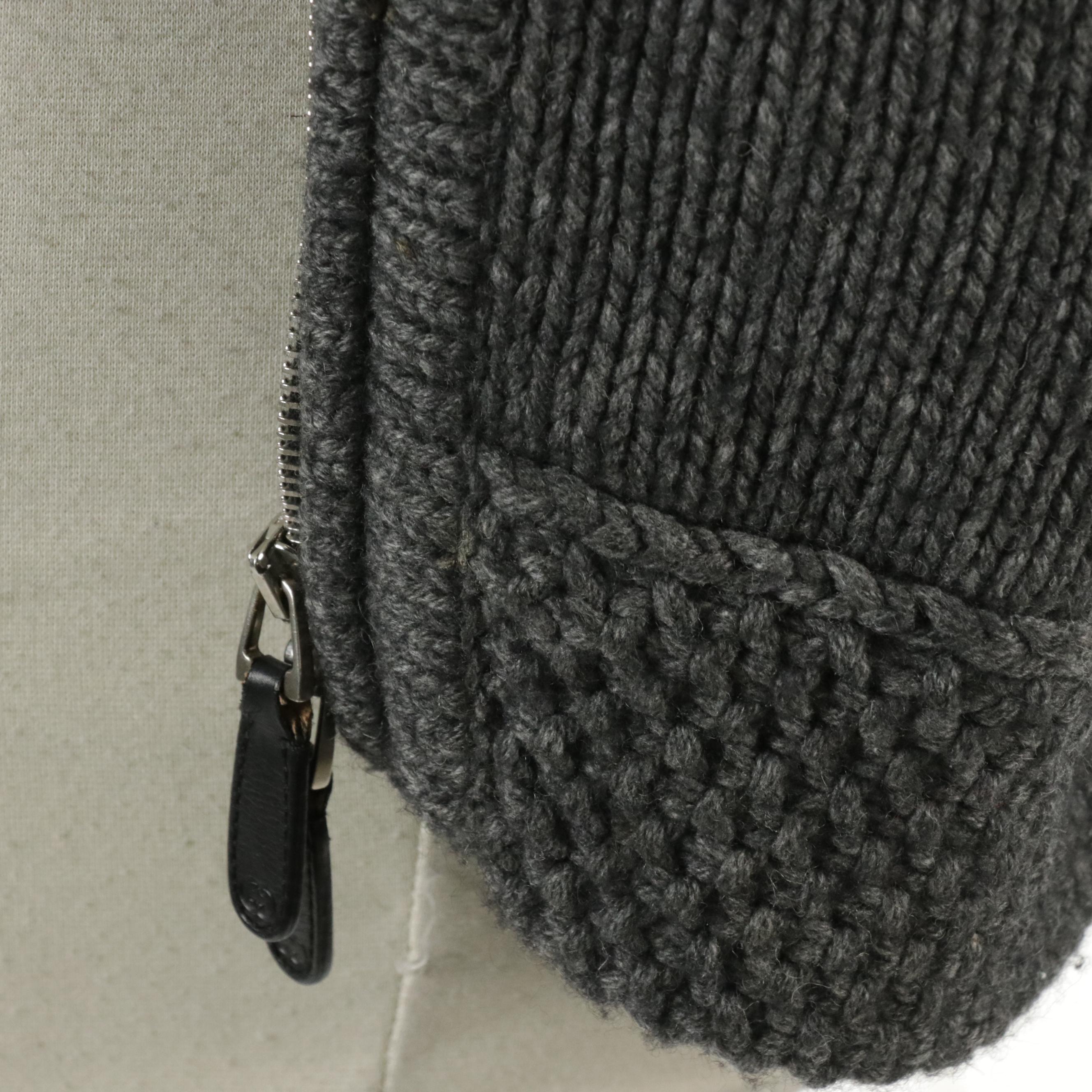 Gucci Grey Knit Camel Hair Cape Sweater