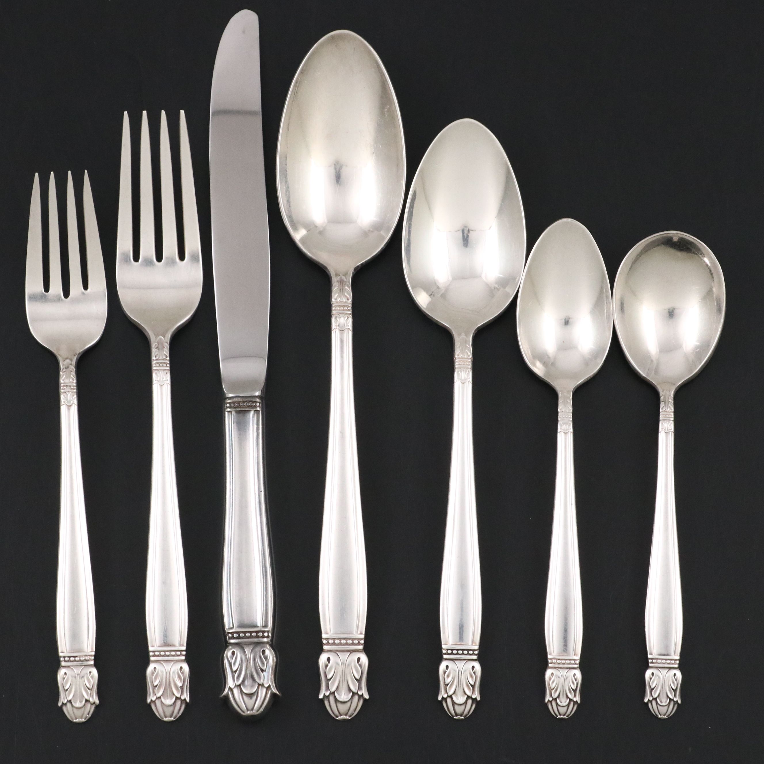 Holmes & Edwards "Danish Princess" Silver Plate Flatware, Mid-20th Century