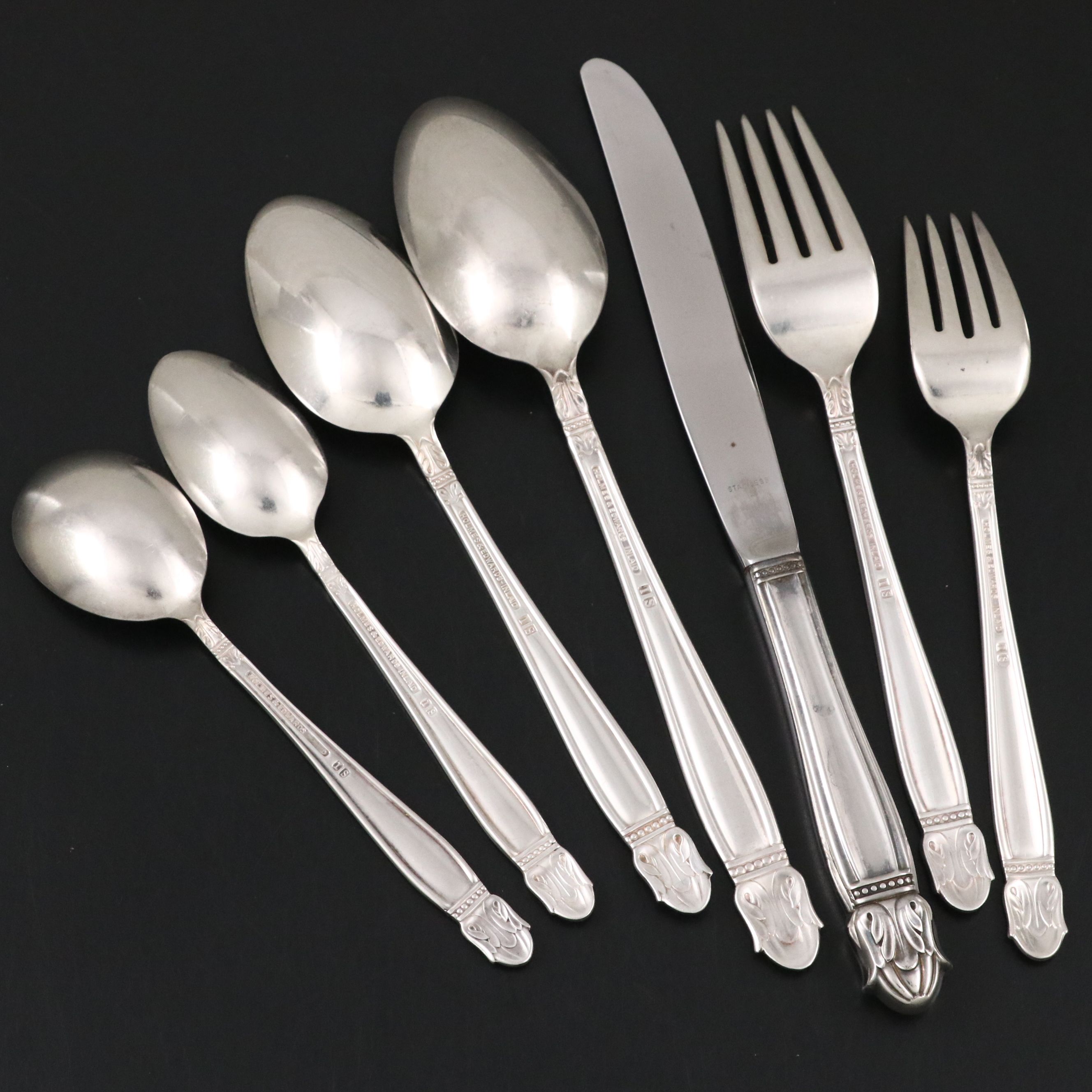 Holmes & Edwards "Danish Princess" Silver Plate Flatware, Mid-20th Century