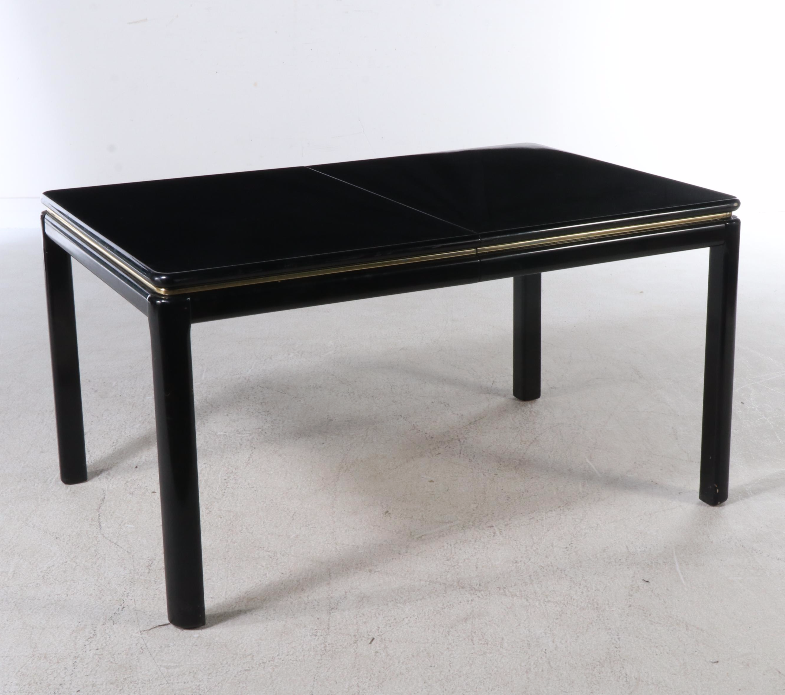 Six Piece Lacquered Wood Dining Set