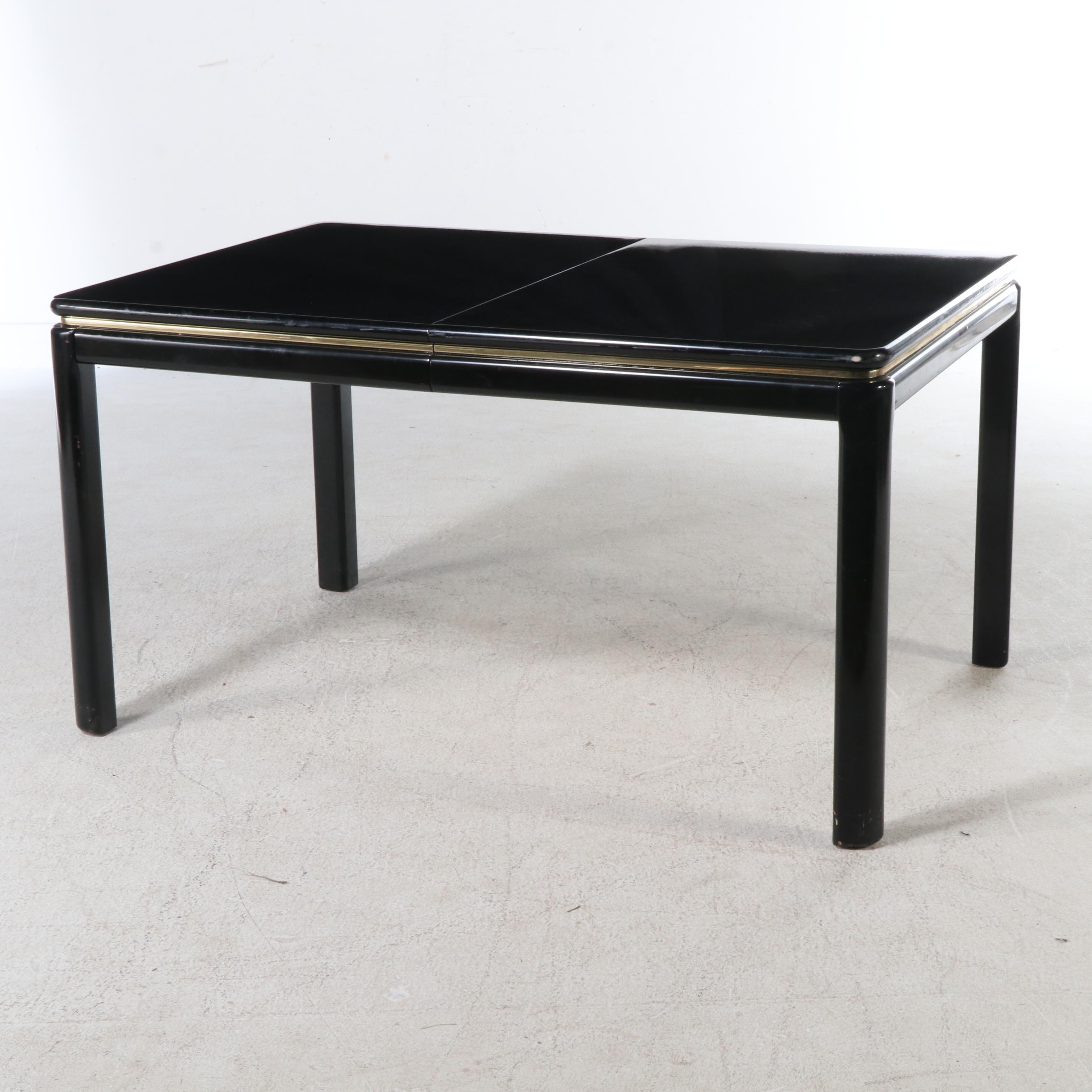 Six Piece Lacquered Wood Dining Set