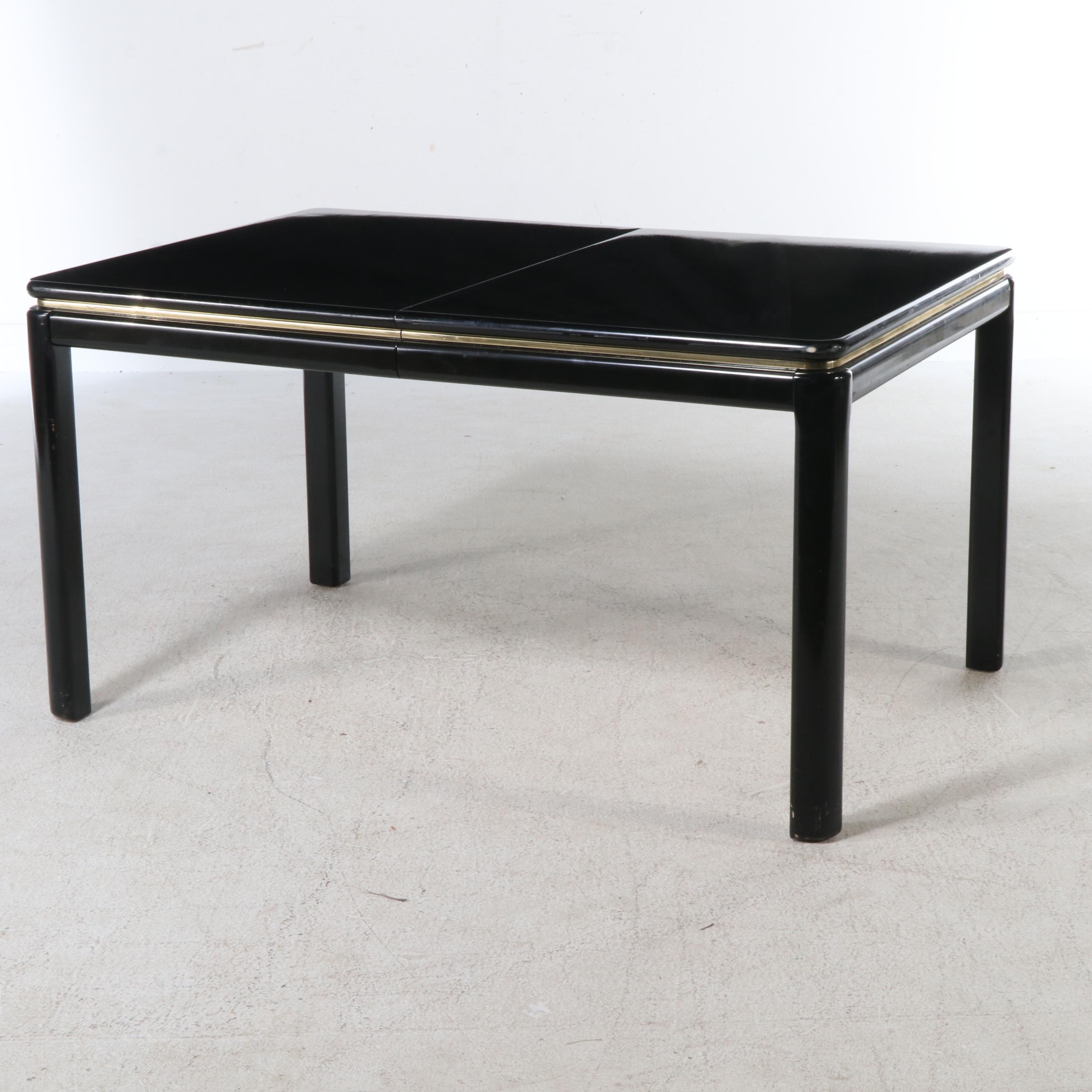 Six Piece Lacquered Wood Dining Set