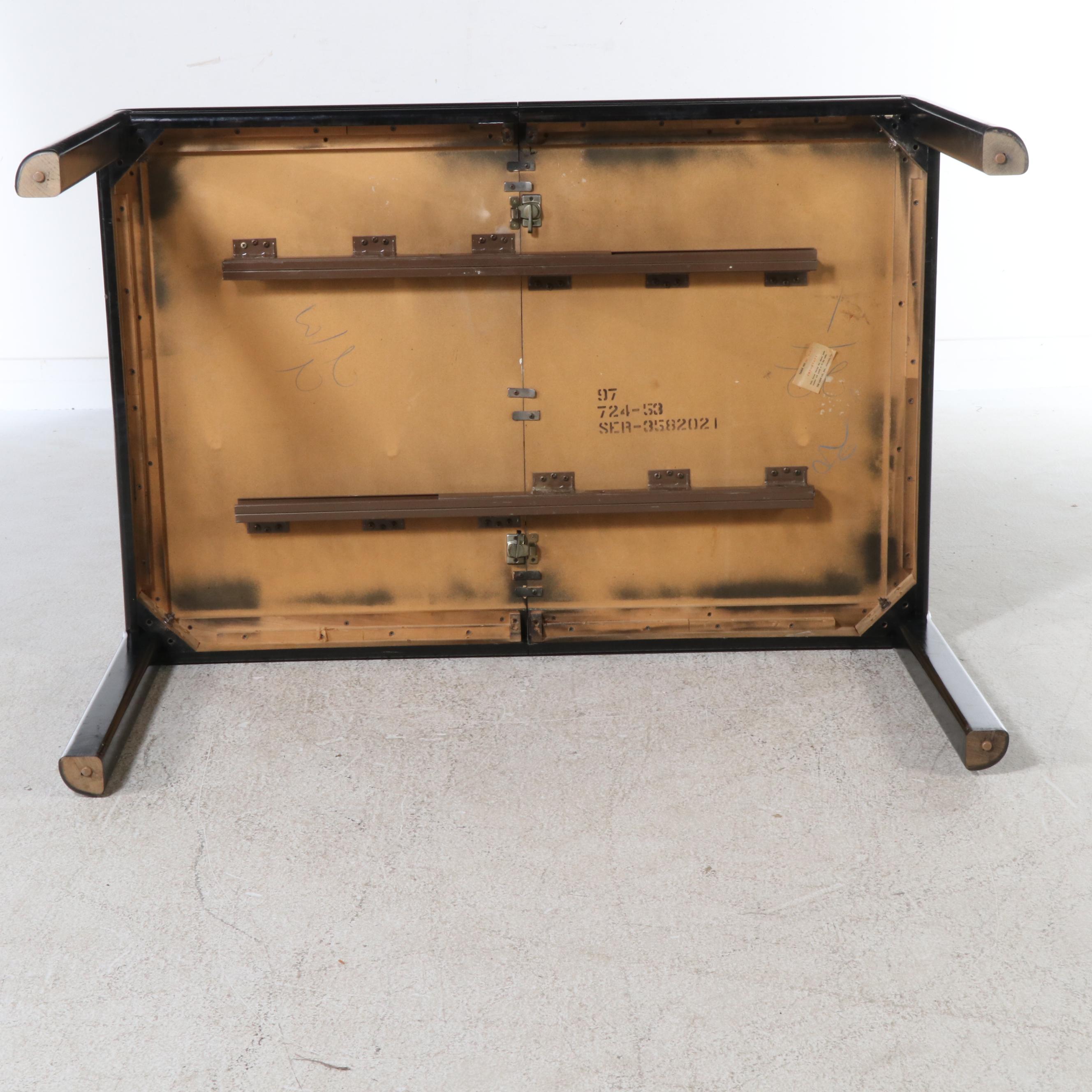 Six Piece Lacquered Wood Dining Set