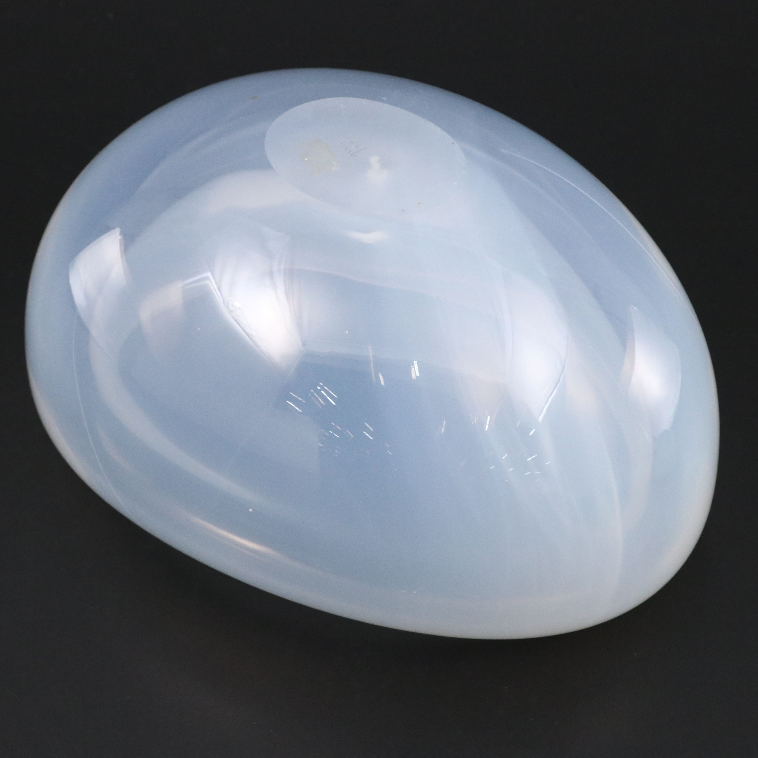 Opalescent Glass Crescent Bowl and Eggs