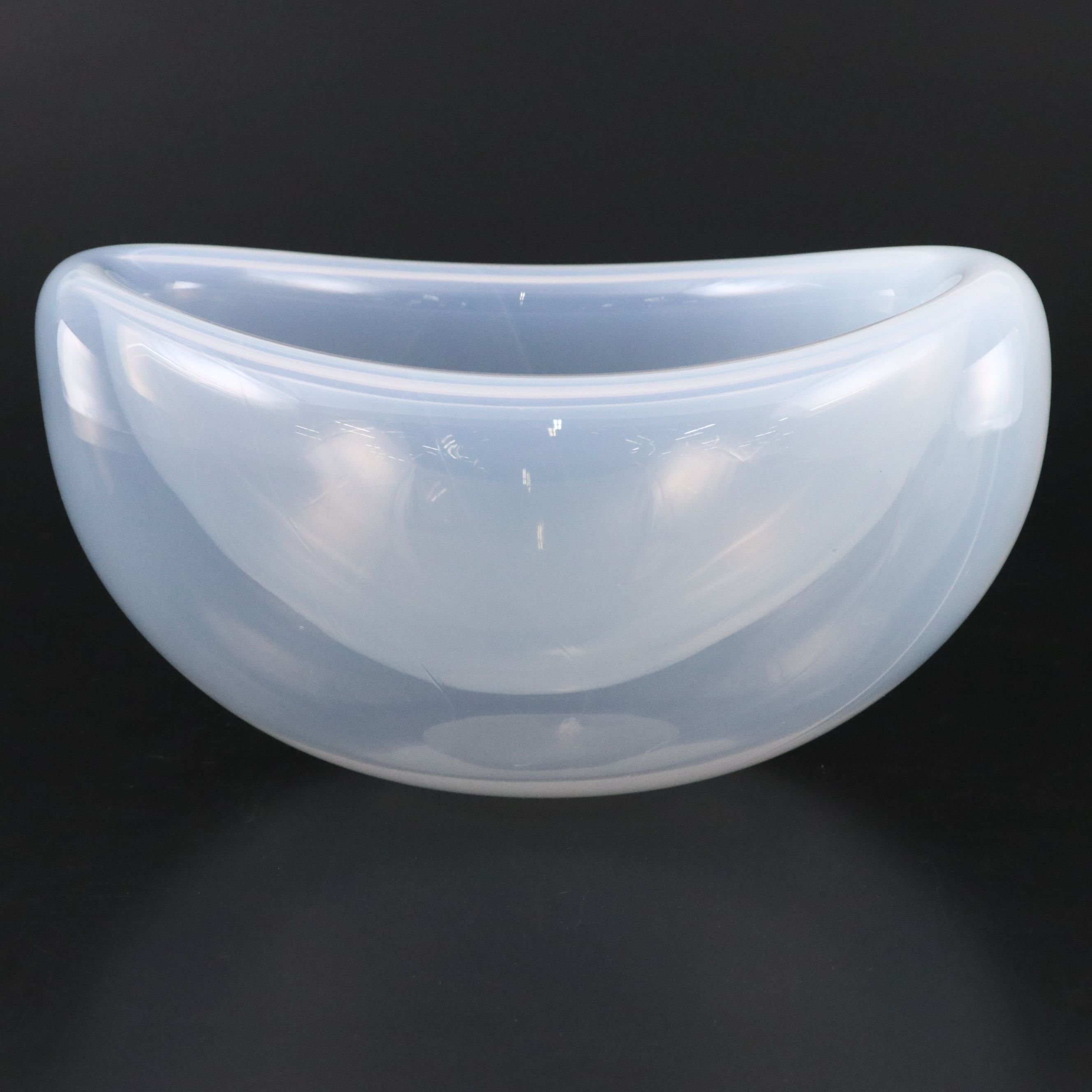 Opalescent Glass Crescent Bowl and Eggs