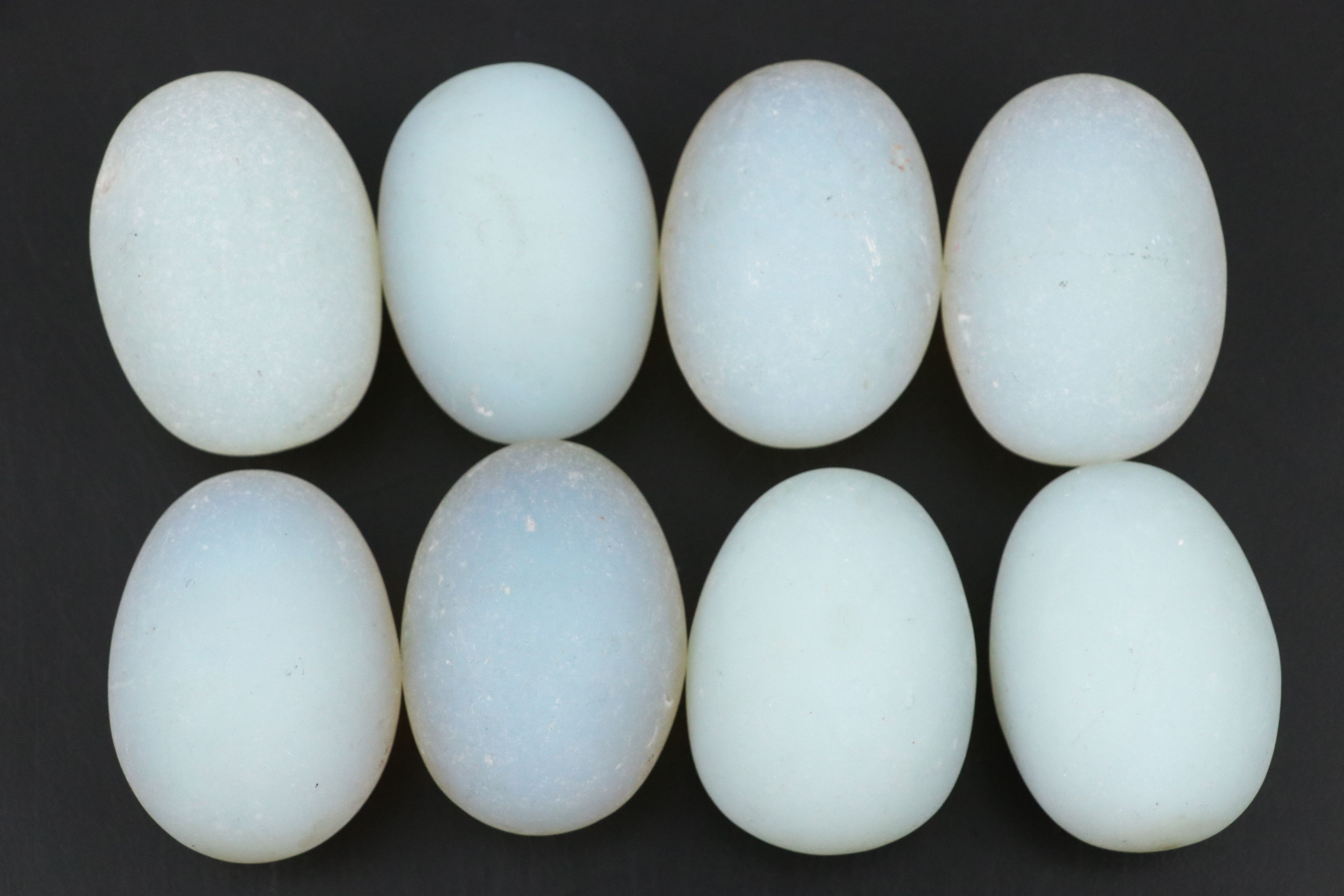 Opalescent Glass Crescent Bowl and Eggs