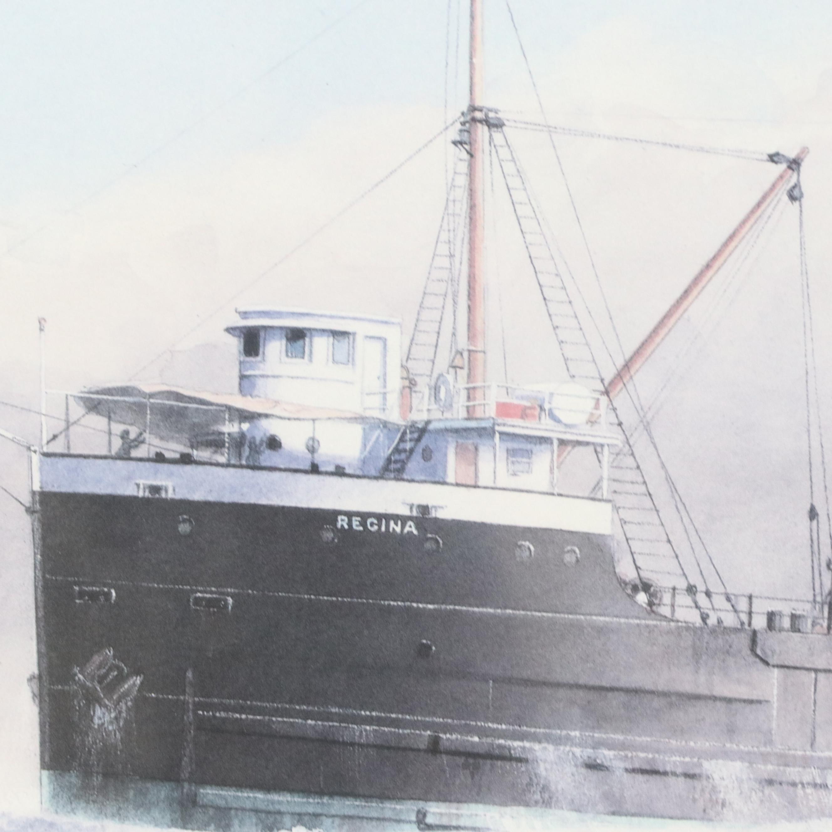 Robert McGreevy Offset Lithograph "Steamer Regina," 1988