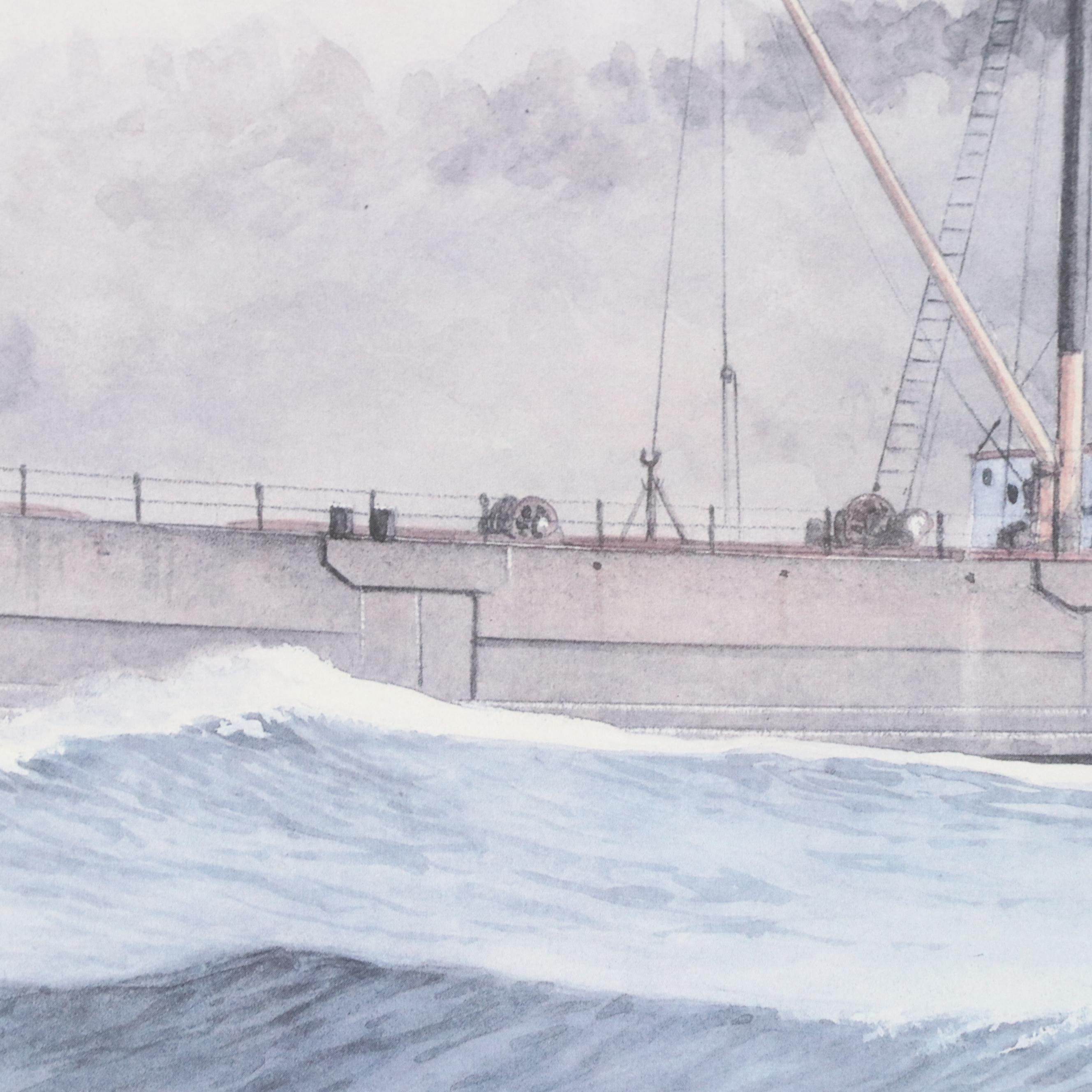 Robert McGreevy Offset Lithograph "Steamer Regina," 1988