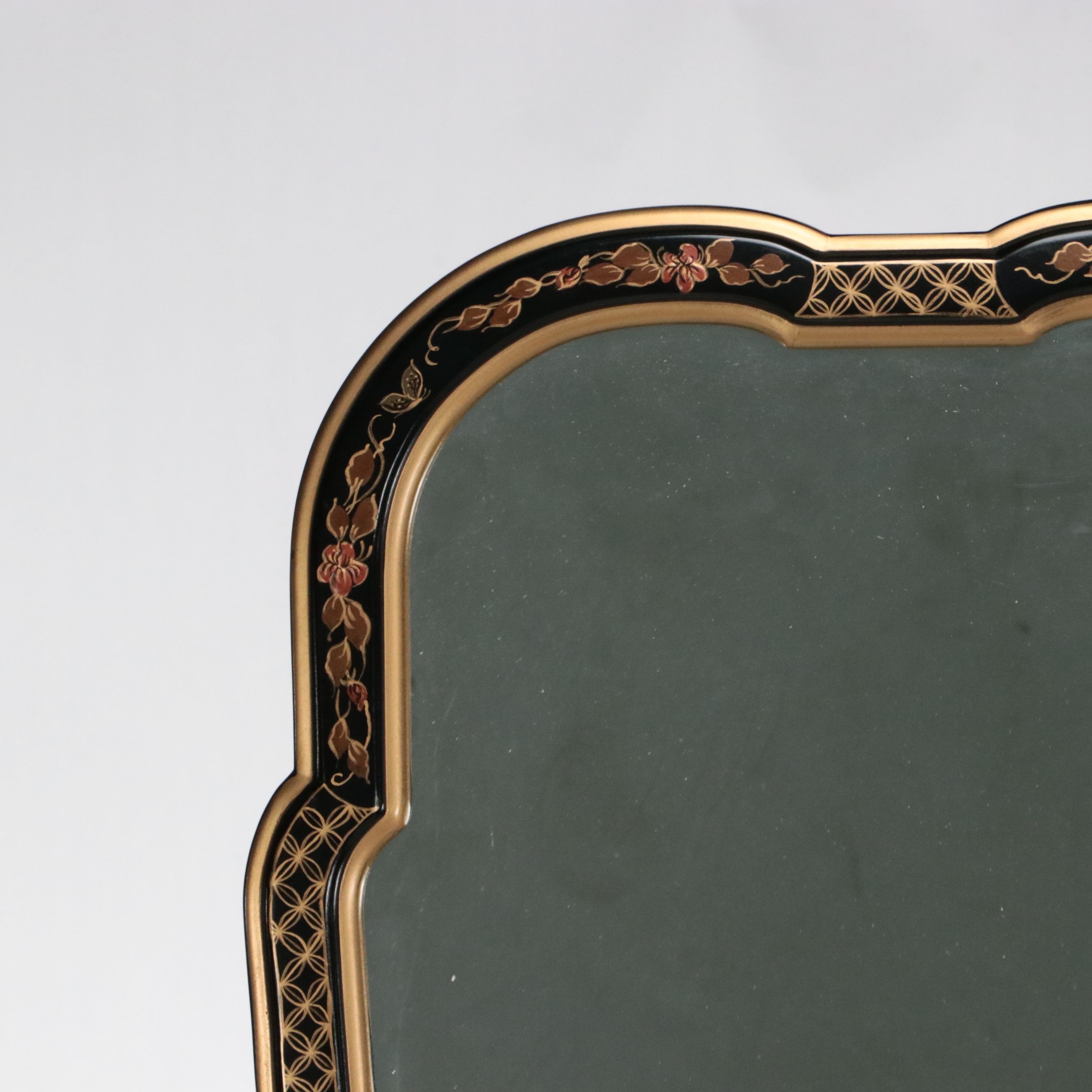 Queen Anne Style Chinoiserie Oblong Wall Mirror