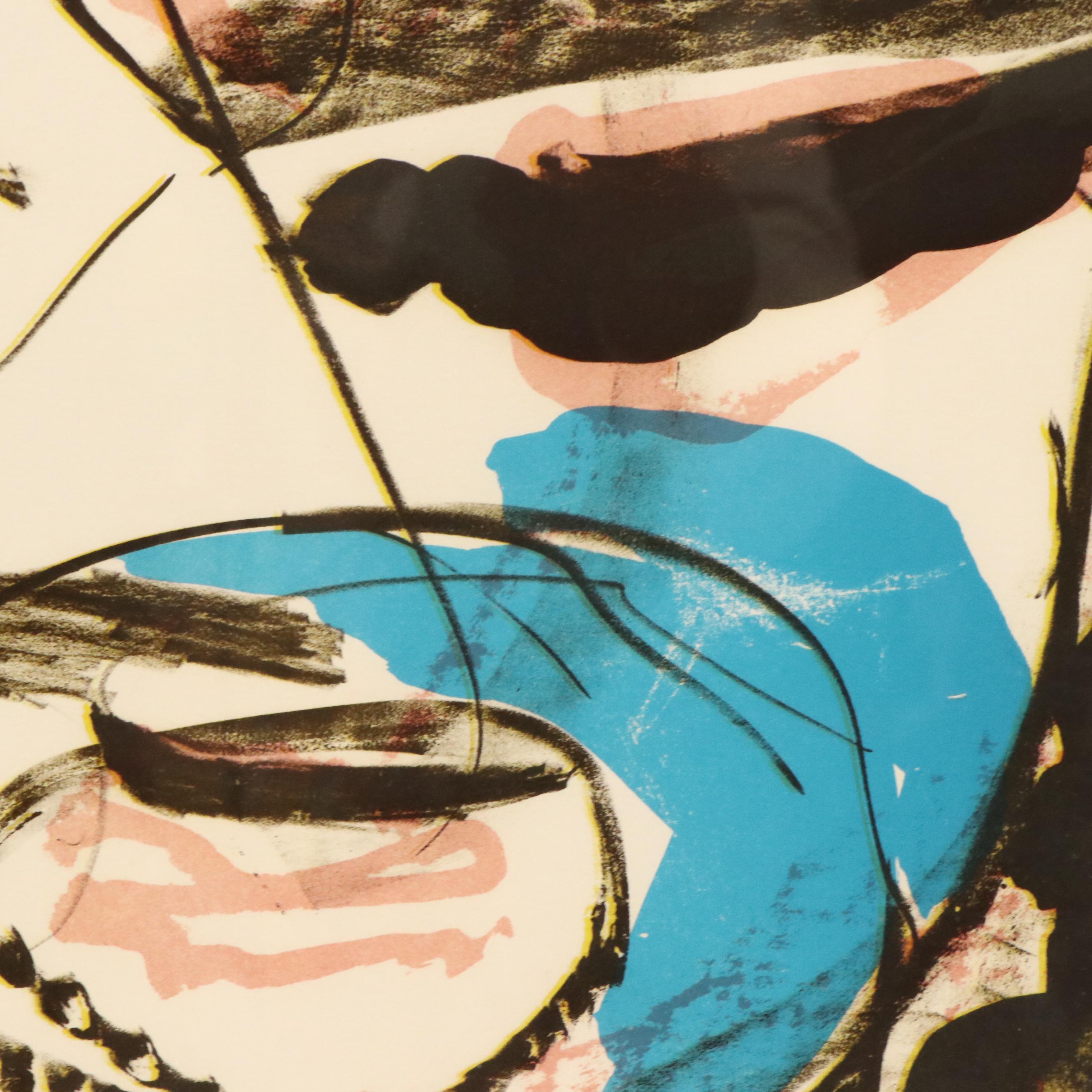 Karel Appel Lithograph, "Deux personnages I," Circa 1958