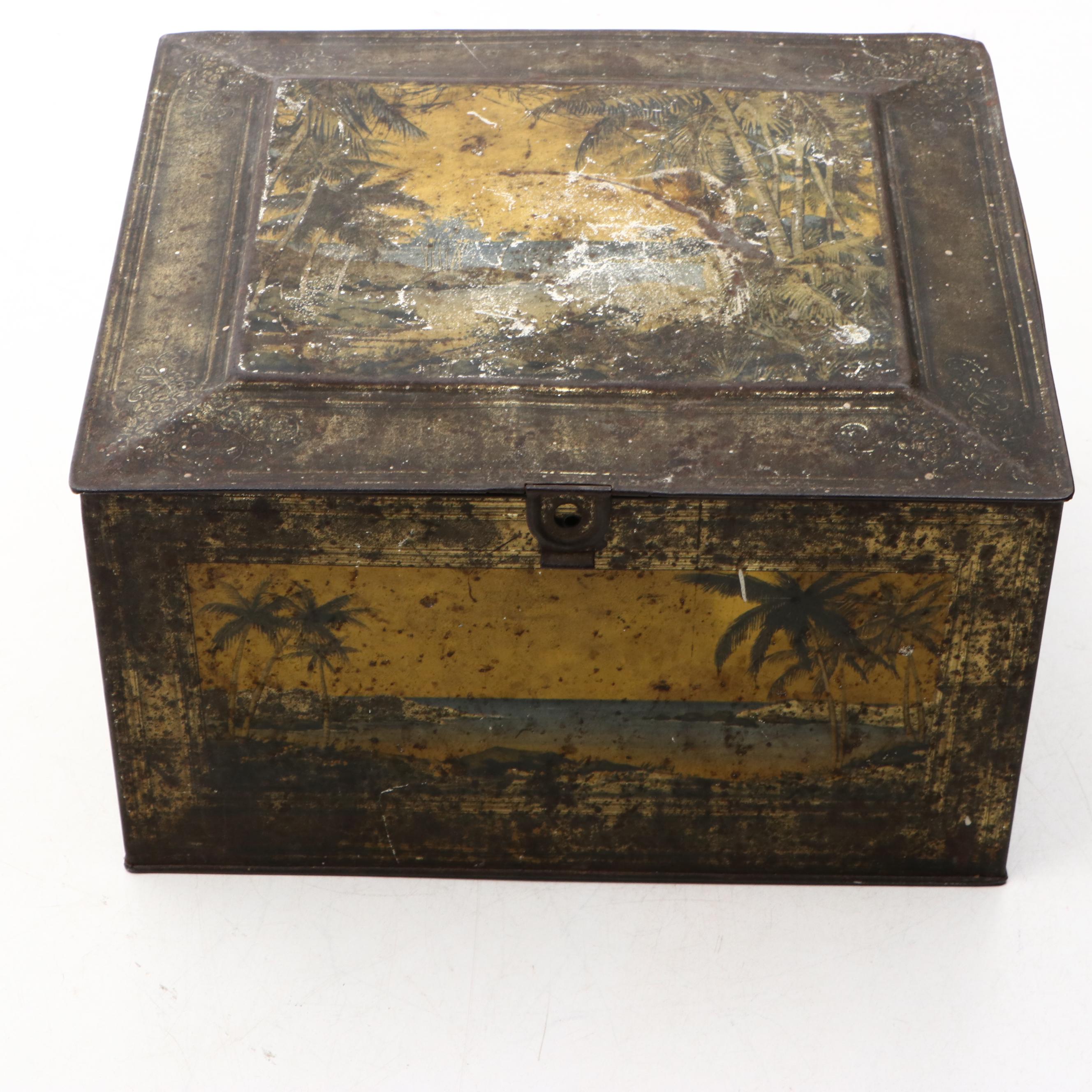 Cincinnati Glove Soap Co. Tin Box and Metal Champagne Bucket