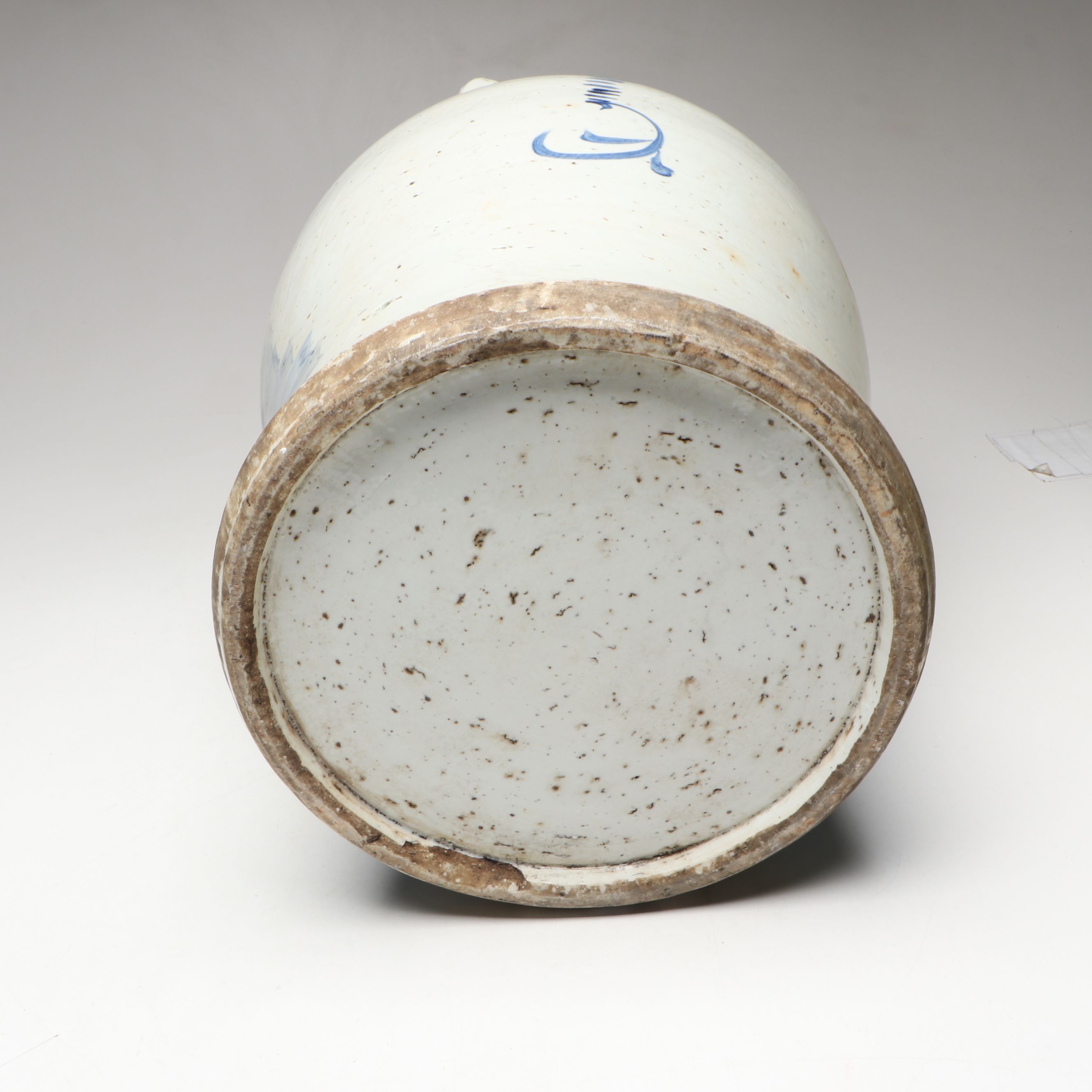 Chinese Style Blue and White Lidless Ceramic Ginger Jar Planter