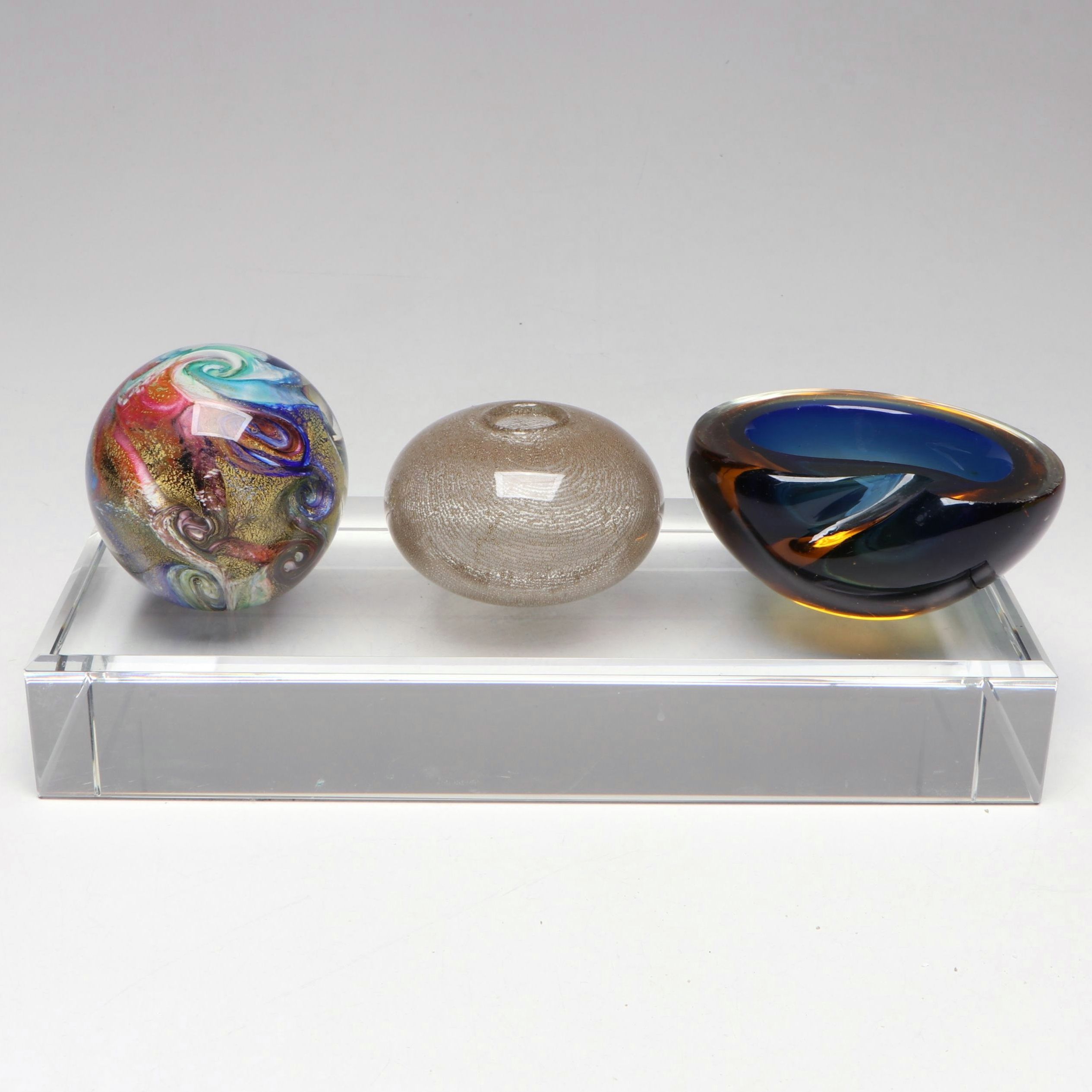 Isle of Wight Studio Glass Helix Paperweight, Soda Bubble Bowl, More