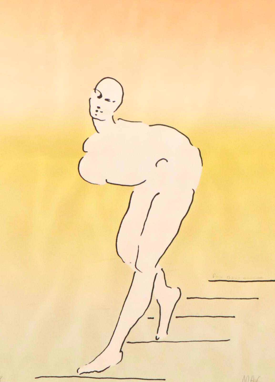 Peter Max Serigraph "Nude Descending," 1974–1975