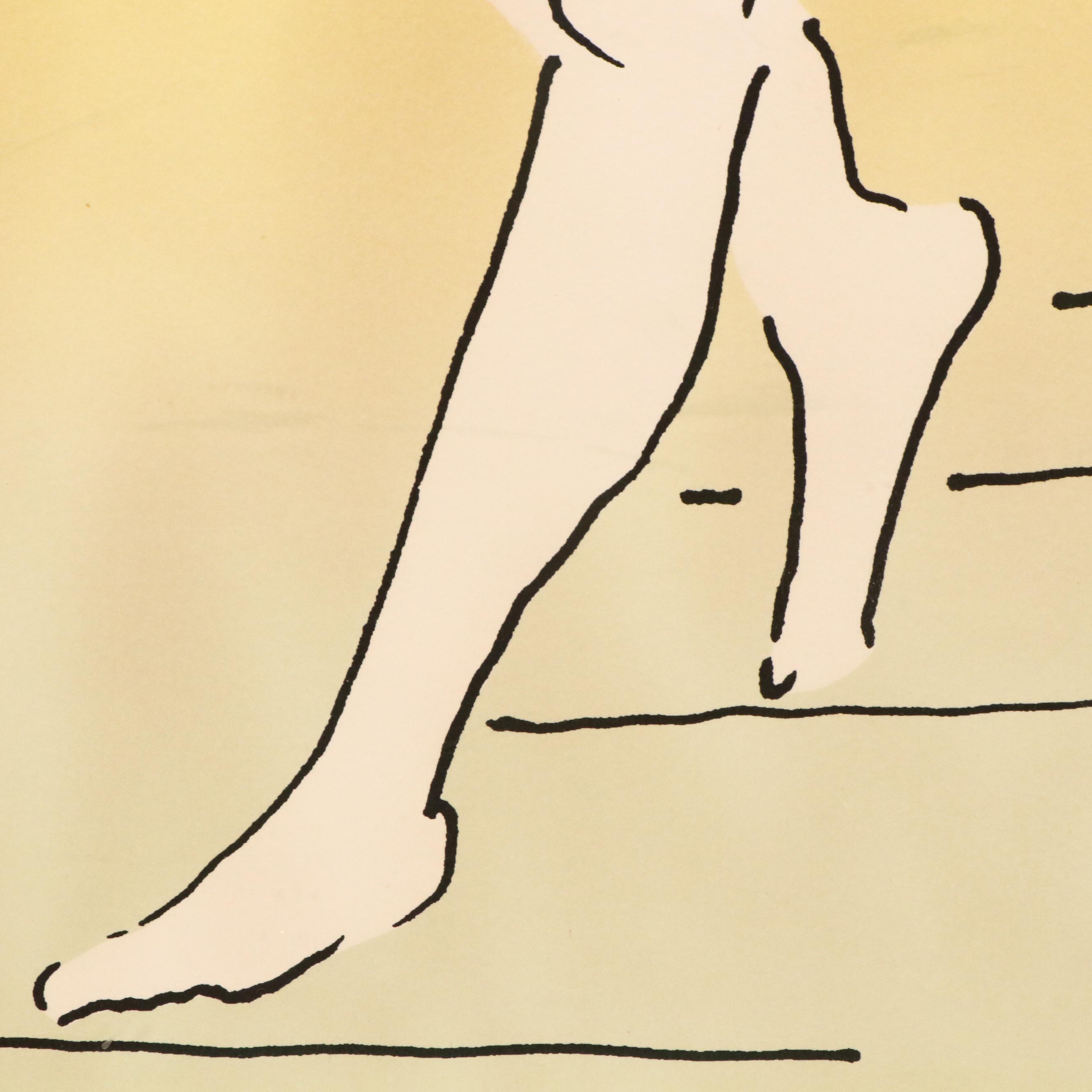 Peter Max Serigraph "Nude Descending," 1974–1975