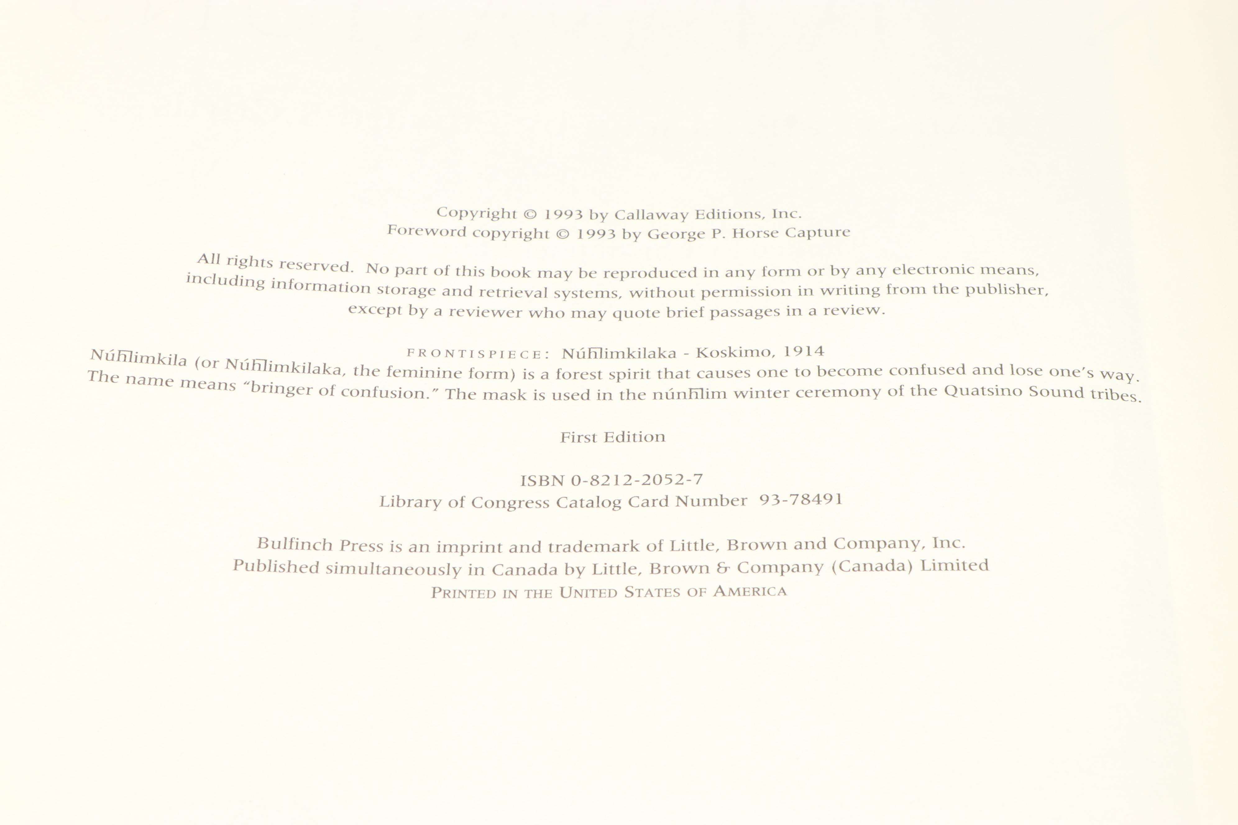First Edition "Native Nations: First Americans As Seen by Edward Curtis," 1993